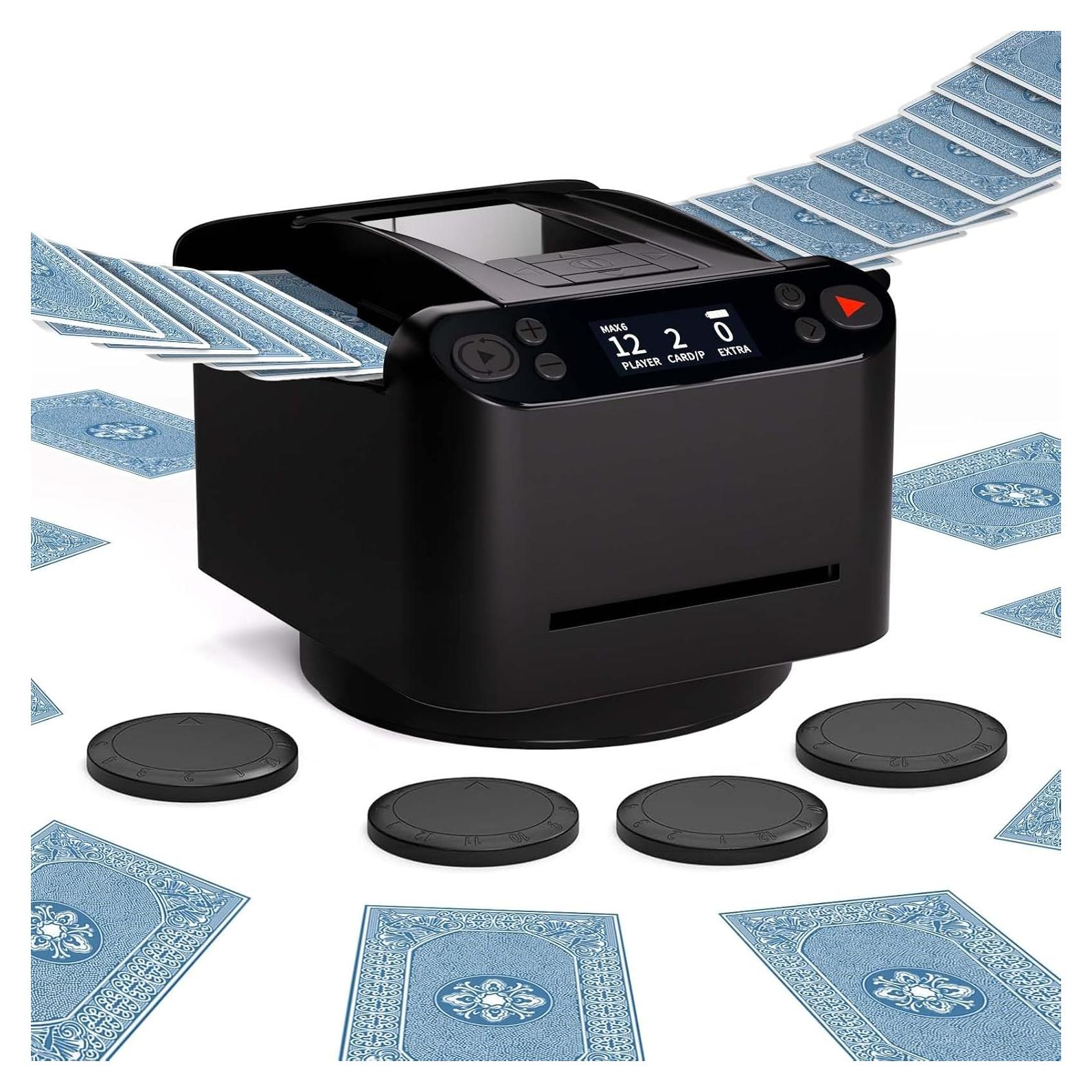 Barajador y Repartidor Automático CARDSPIN MAX6, 2 Mazos, Negro