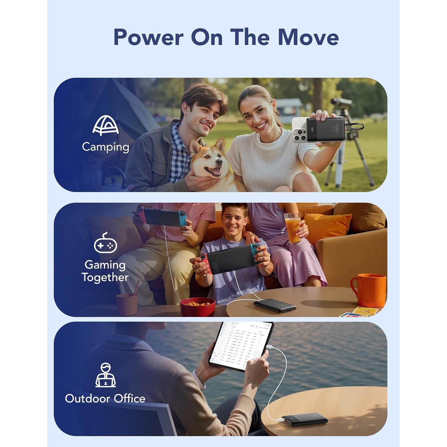 Cargador Portátil VEGER 10000mAh Carga Rápida 22.5W USB-C