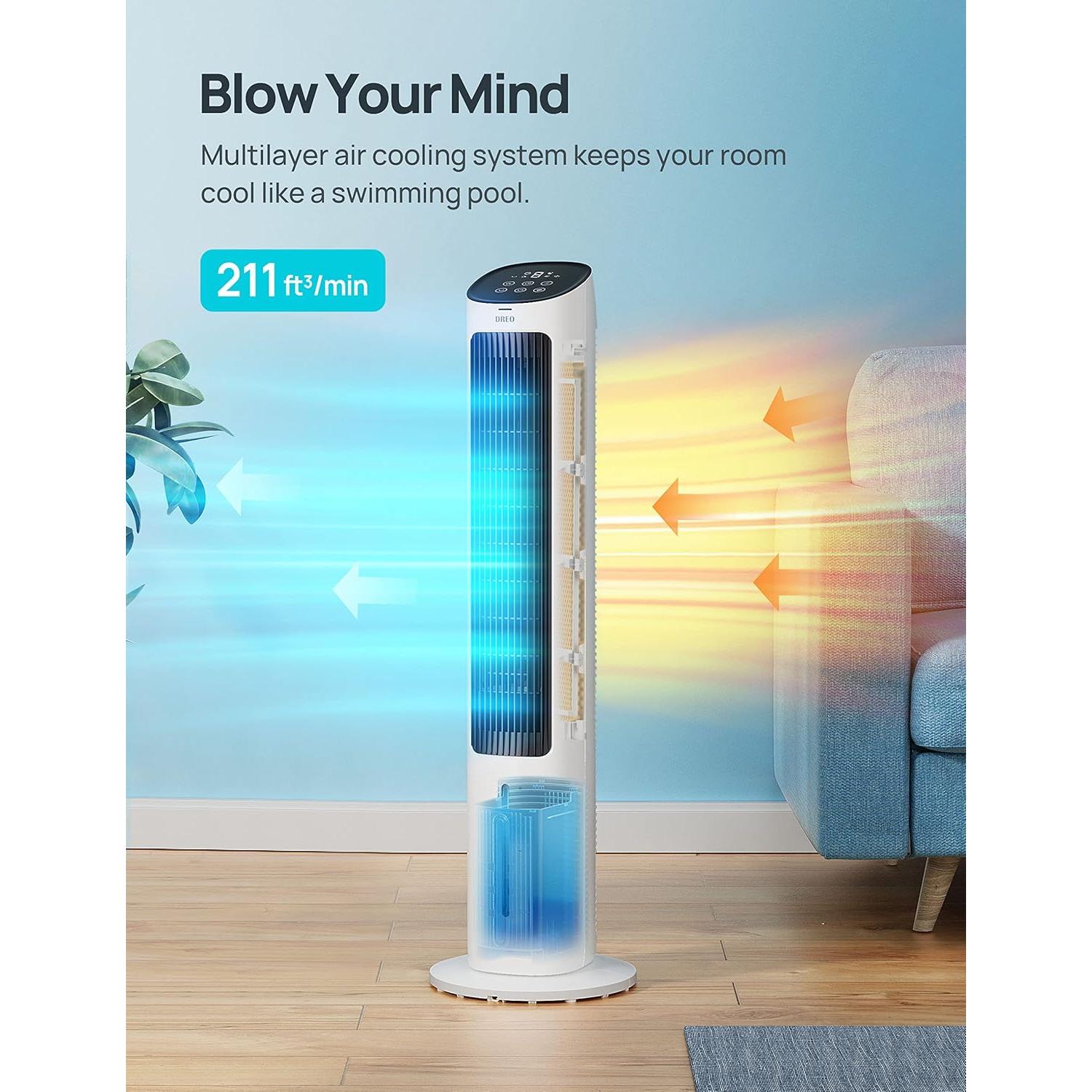 Enfriador de Aire Evaporativo Dreo DR-HEC001, 3 Velocidades, Control Remoto