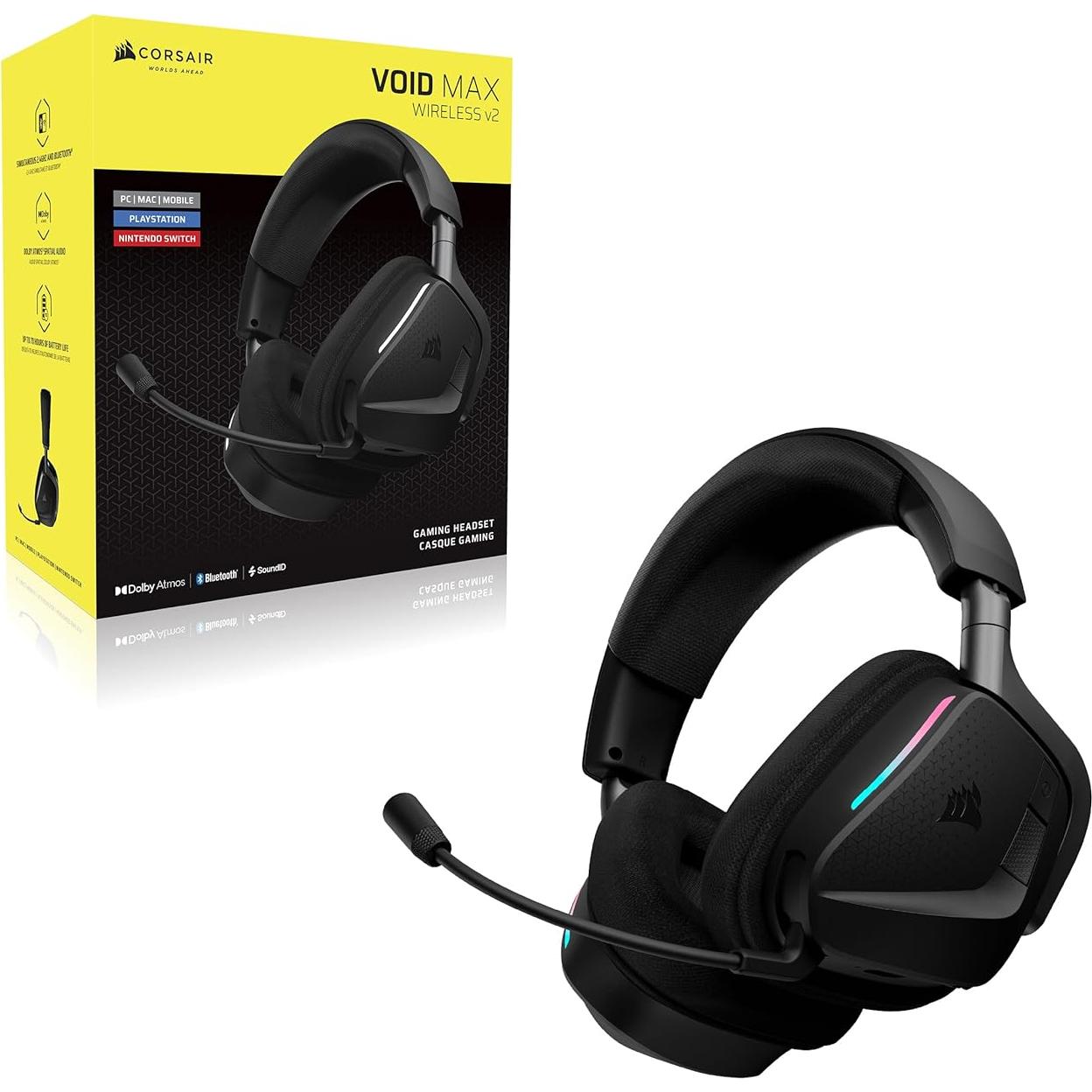 Auriculares Gaming Inalámbricos Corsair VOID v2 MAX 70Hr