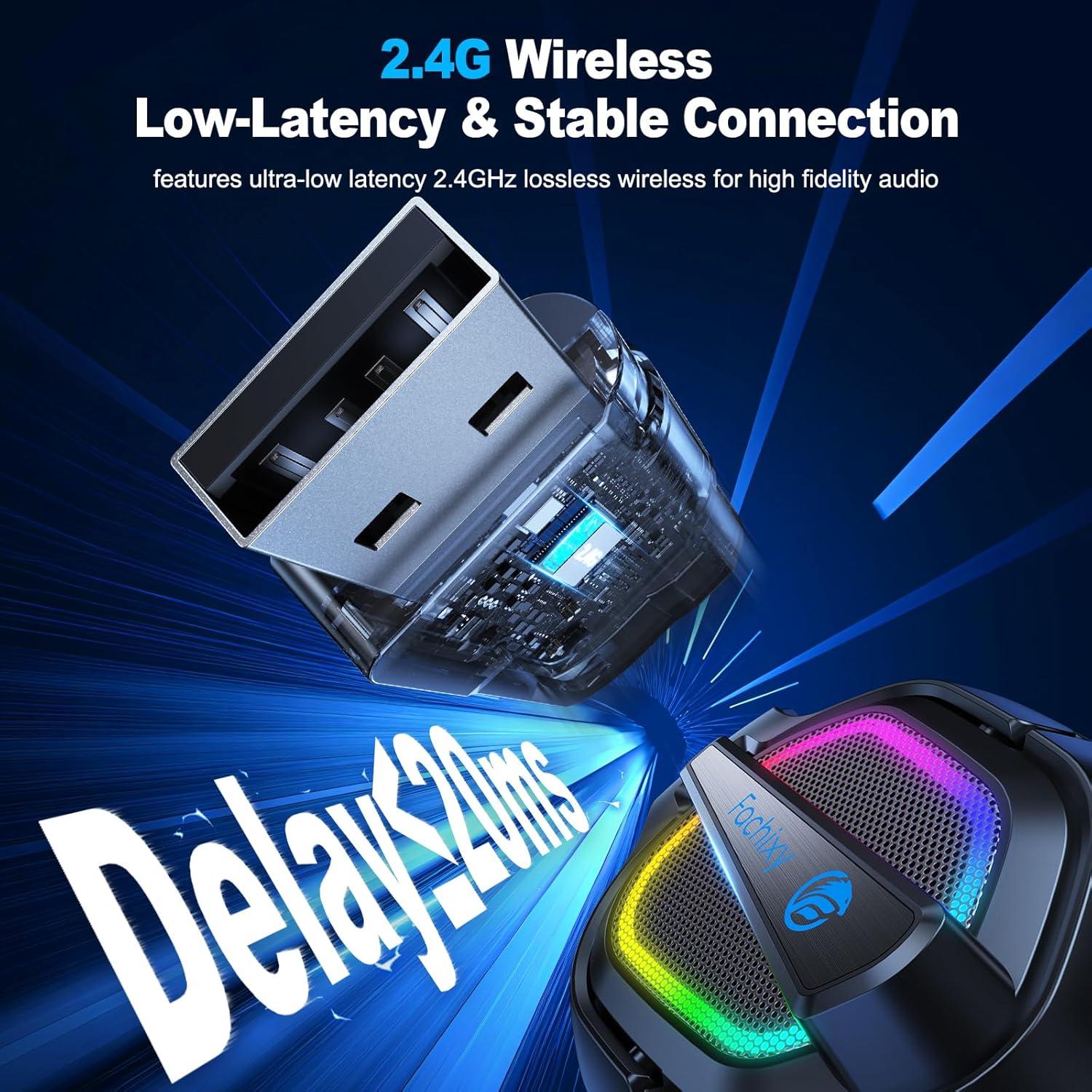 Auriculares Inalámbricos Fachixy FC-200 para Juegos - Bluetooth 5.4