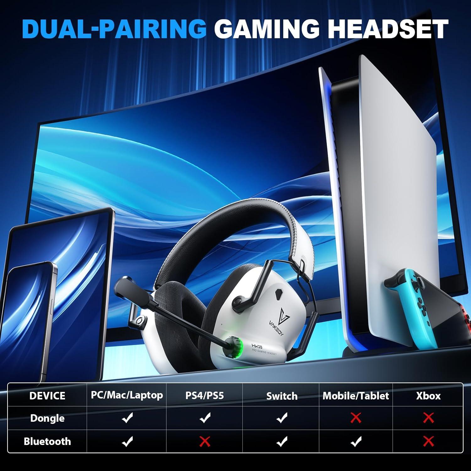 Auriculares Gaming Inalámbricos HW20 con Micrófono y RGB