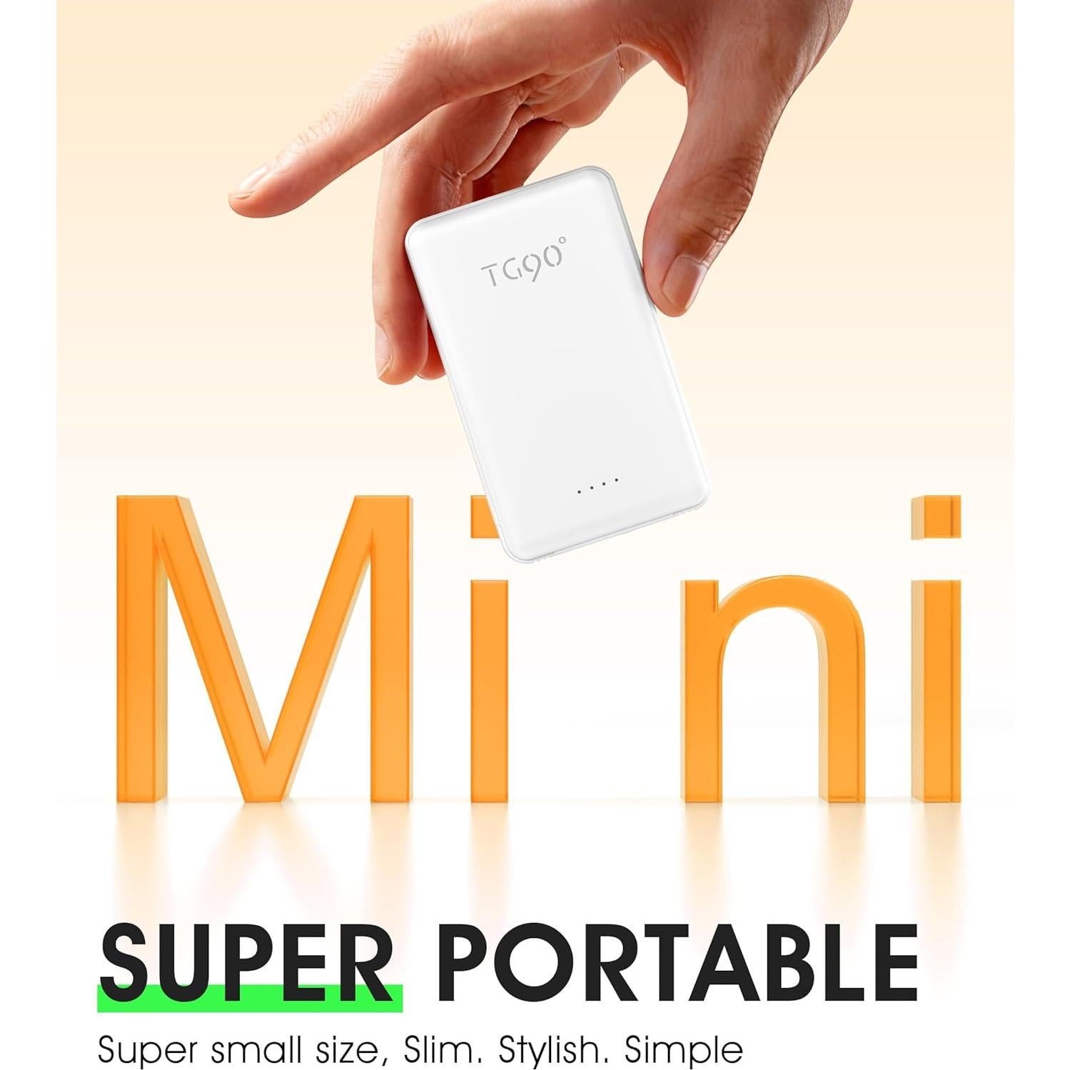 Cargador Portátil TG90 5000mAh con Enchufe de Pared y USB C