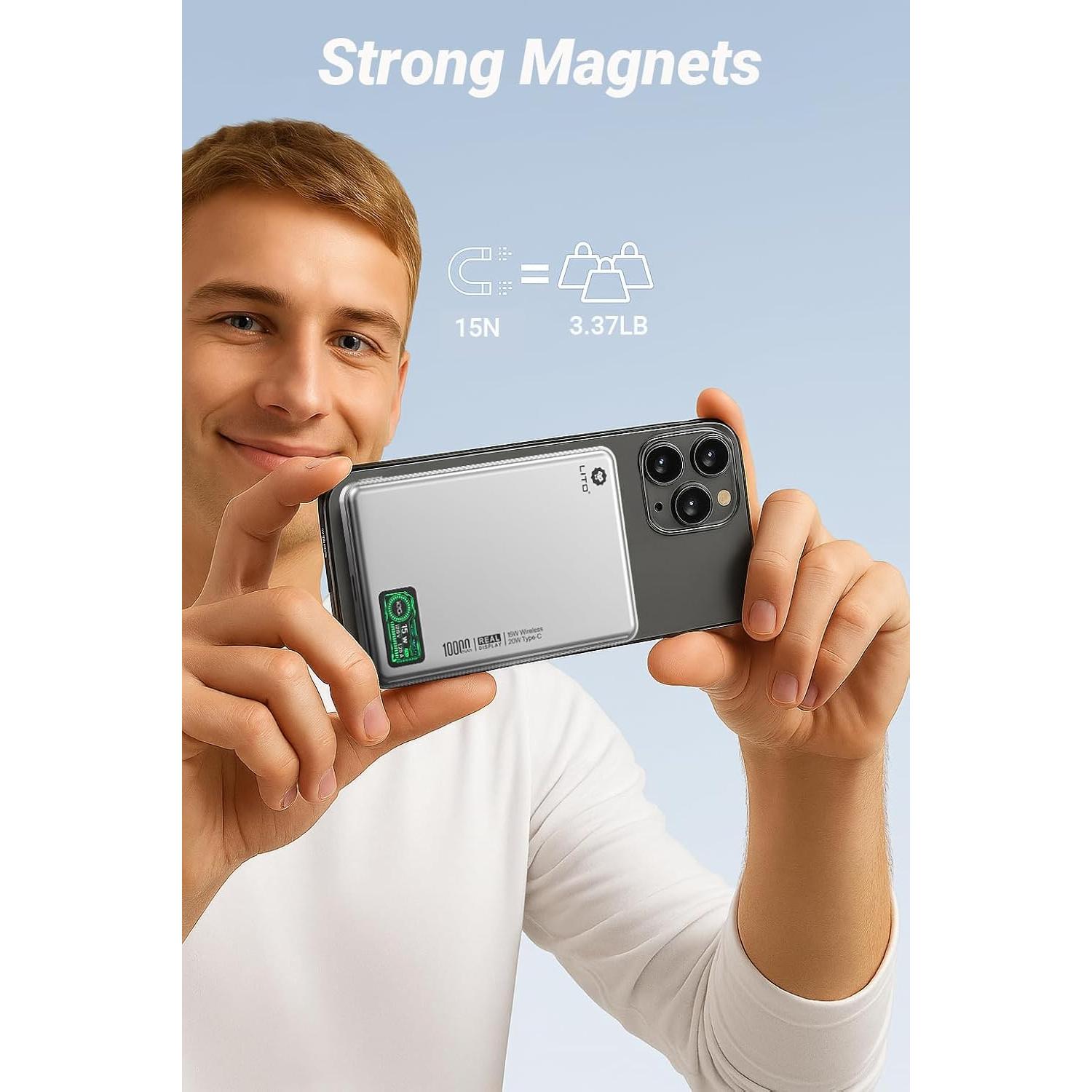 Batería Portátil Magnética LITO 10000mAh Carga Rápida 20W