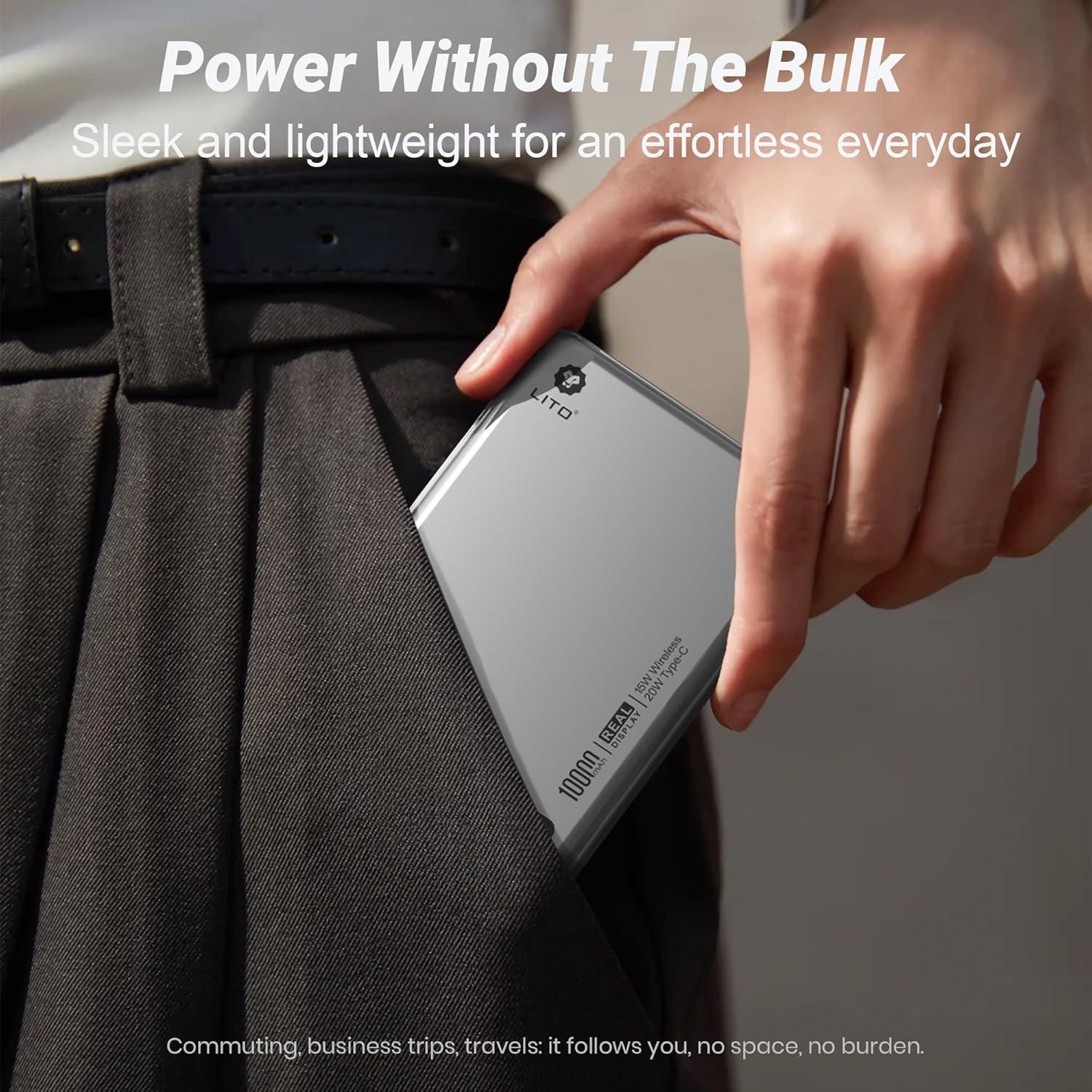 Batería Portátil Magnética LITO 10000mAh Carga Rápida 20W