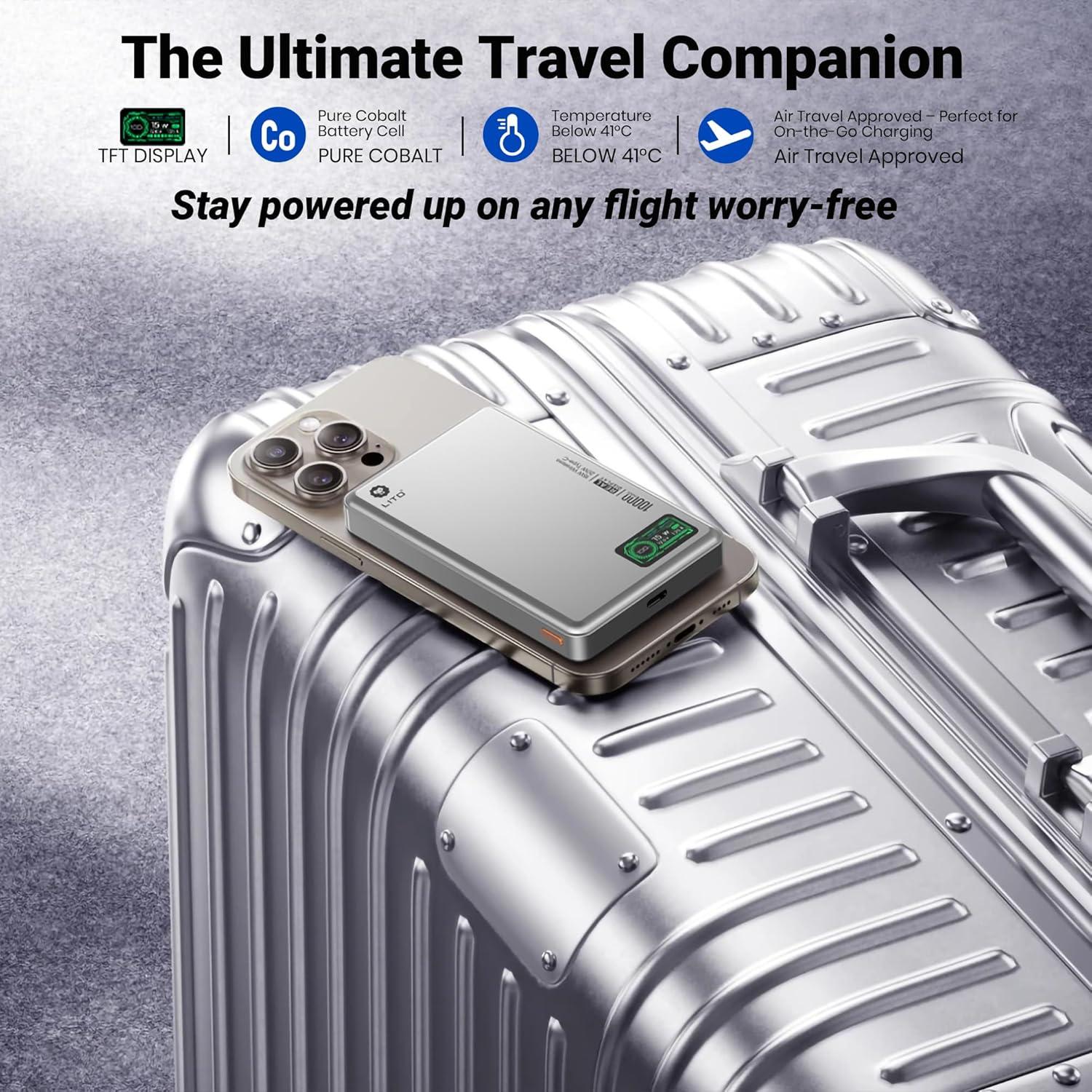 Batería Portátil Magnética LITO 10000mAh Carga Rápida 20W