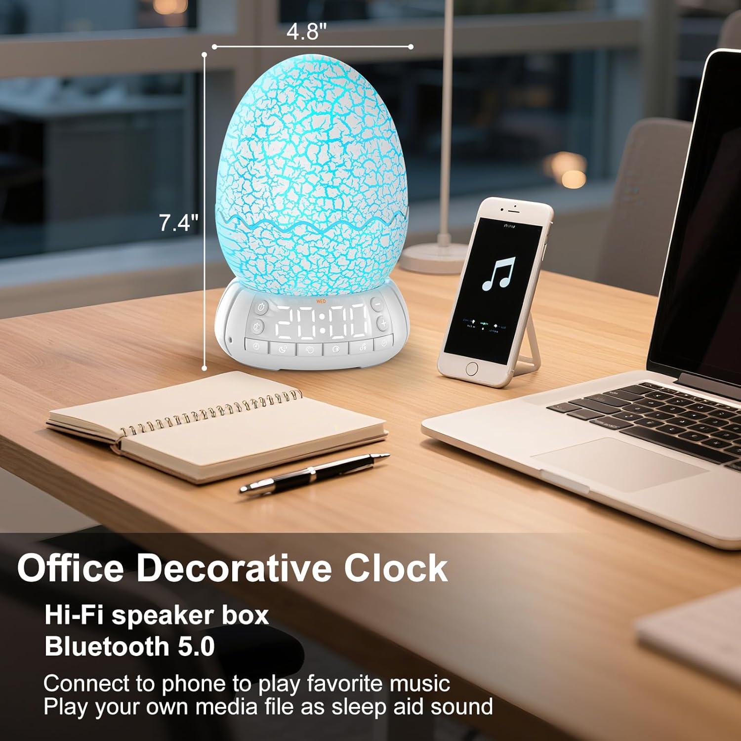 Reloj Despertador Dinosaurio KYMELLIE con Luz LED y Bluetooth