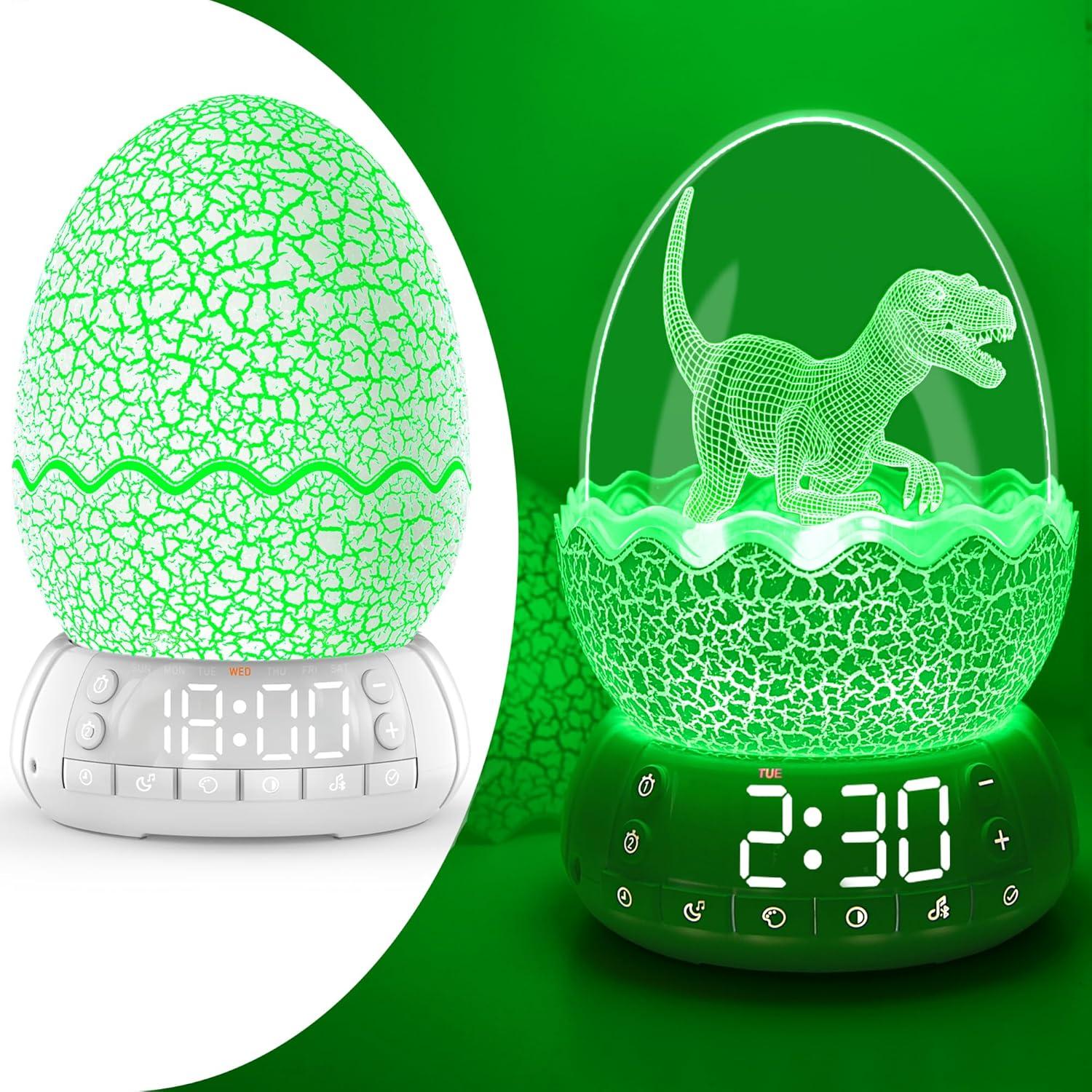 Reloj Despertador Dinosaurio KYMELLIE con Luz LED y Bluetooth