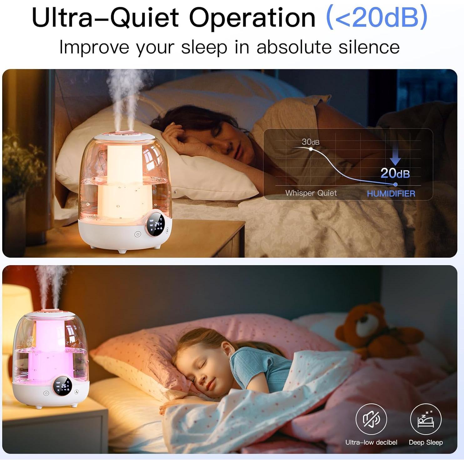 Humidificador MRWALK ZM-Humidificador-Blanco02 3L 30H Silencioso