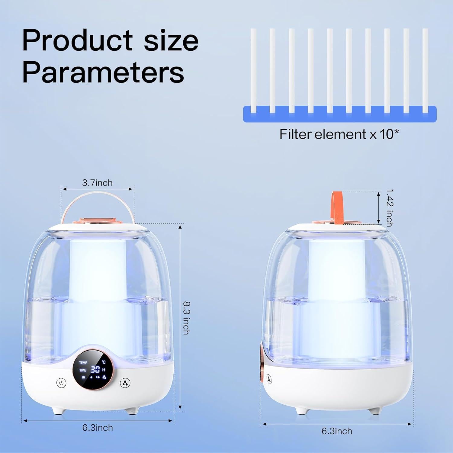 Humidificador MRWALK ZM-Humidificador-Blanco02 3L 30H Silencioso