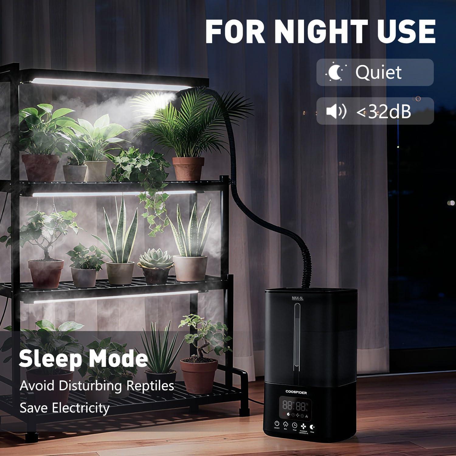 Humidificador Coospider 5L Ultrasonido Control Remoto Negro