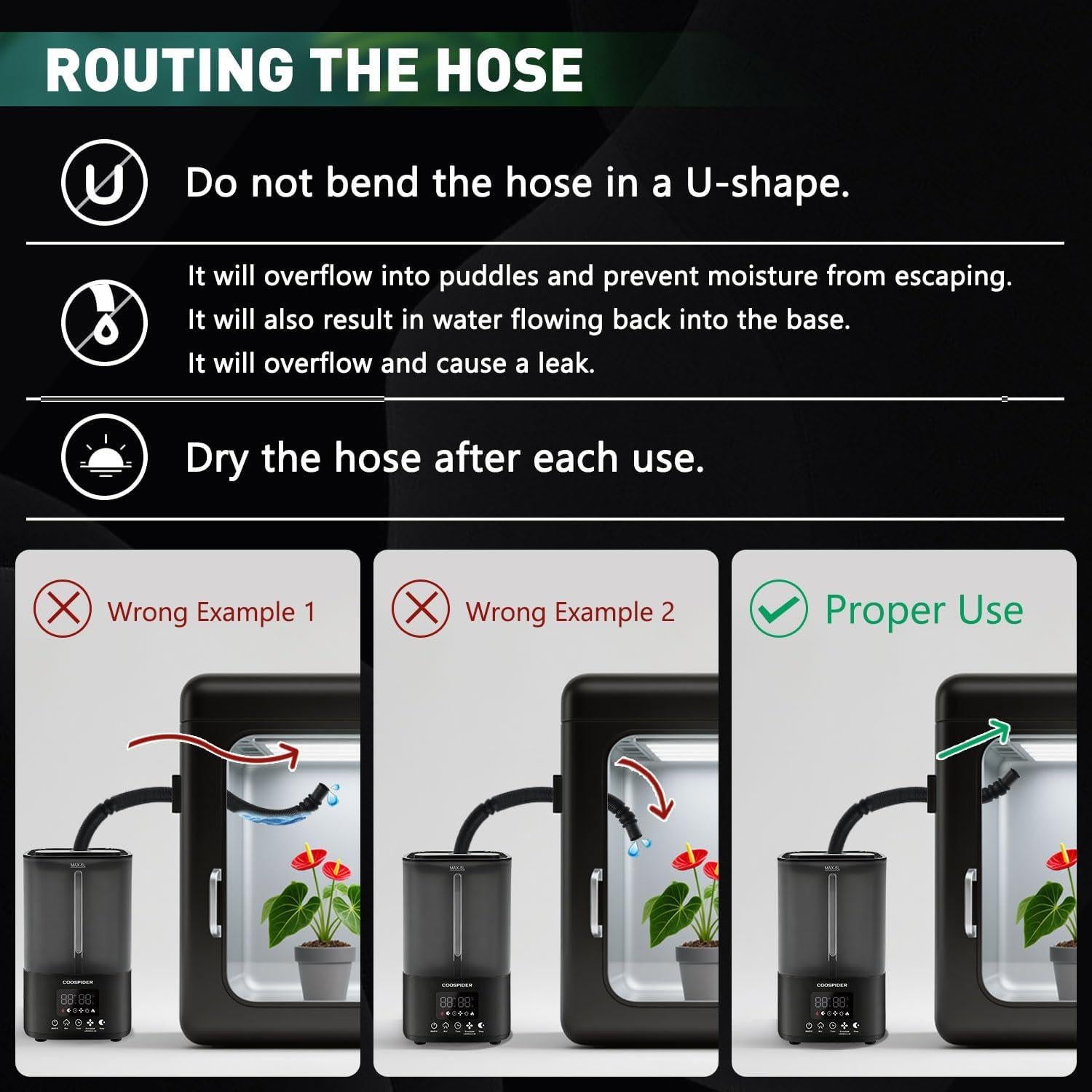 Humidificador Coospider 5L Ultrasonido Control Remoto Negro