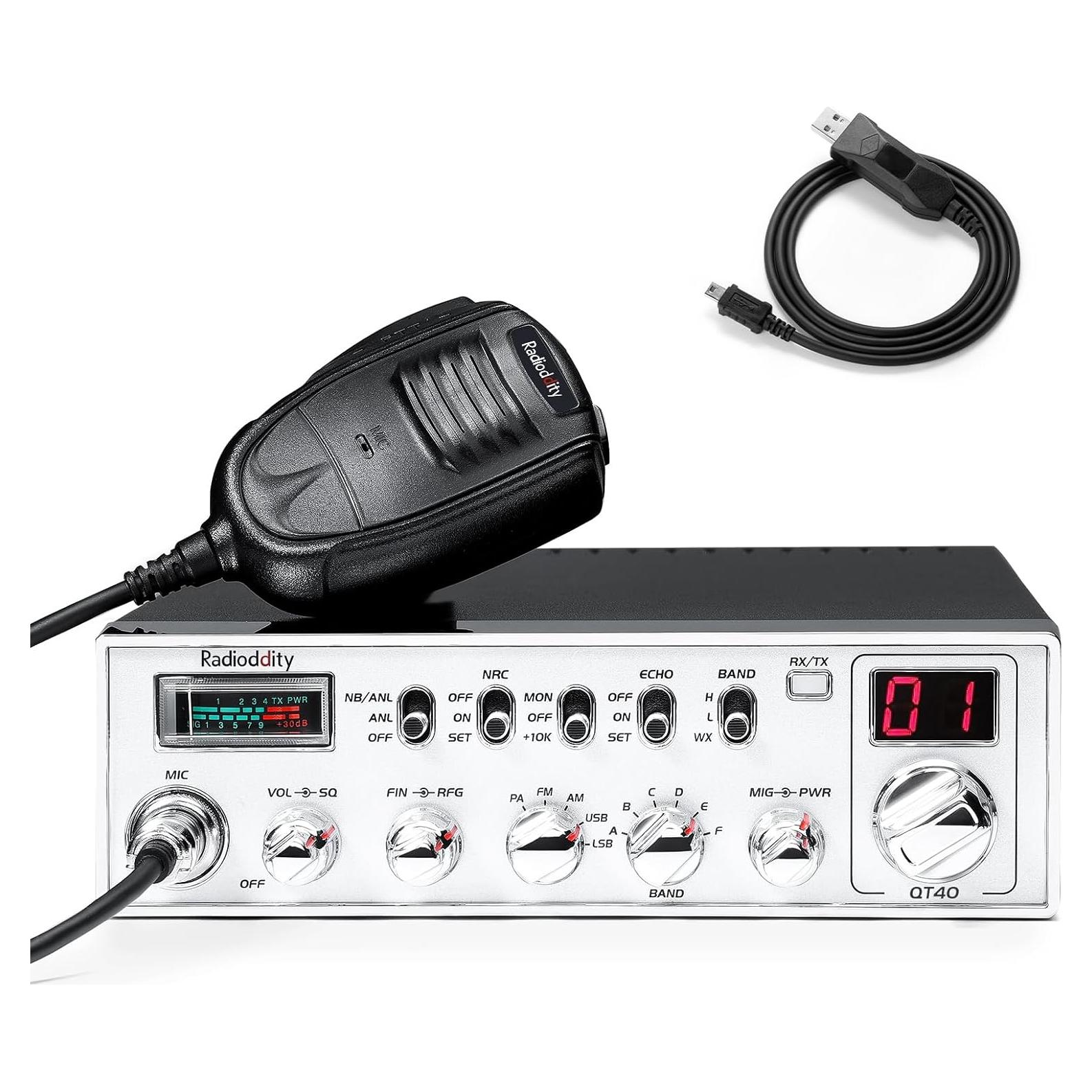 Radio de Ham Radioddity QT40 10 Metros 40W con NOAA