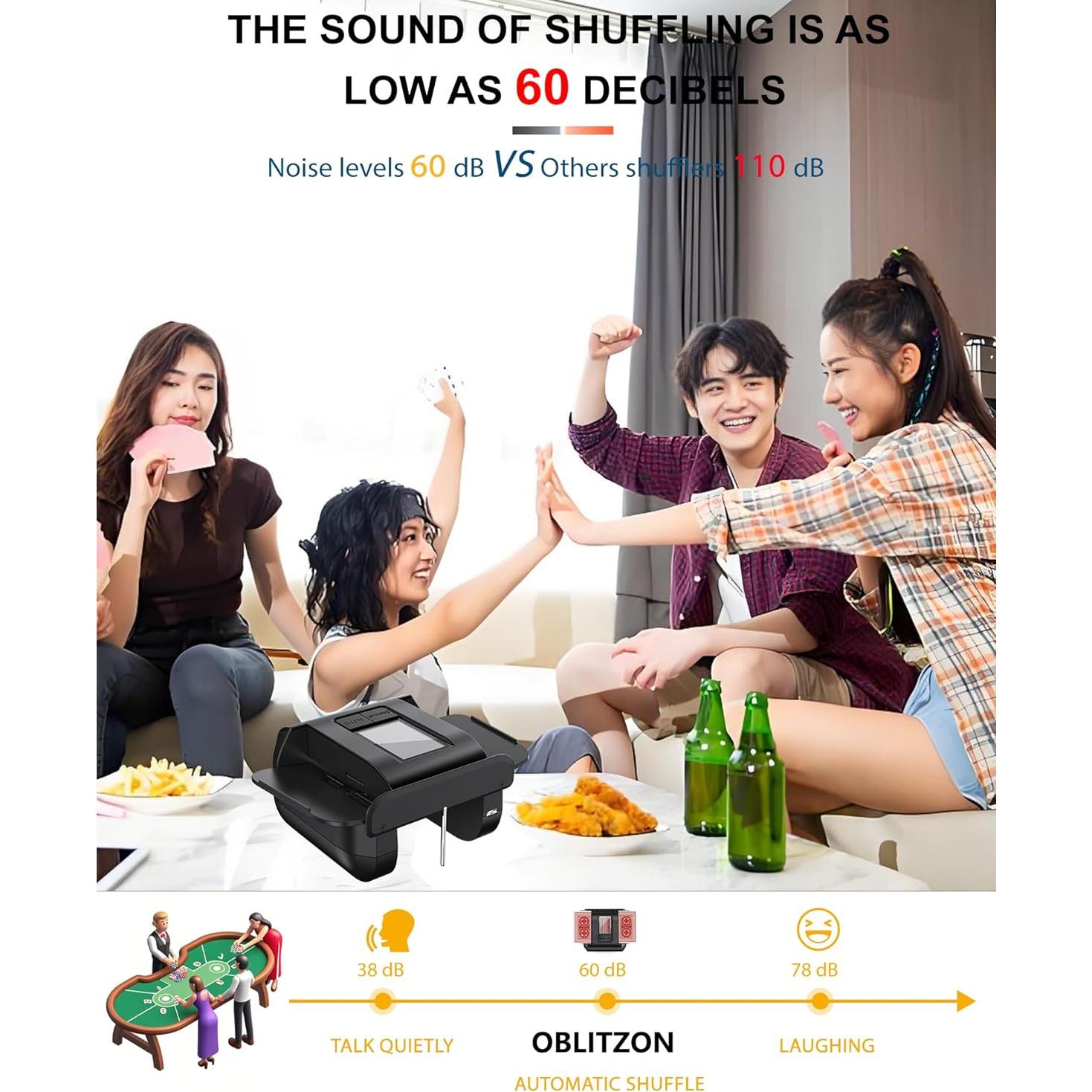 Barajador Automático de Cartas OBLITZON - Eléctrico, USB-C, 2000mAh