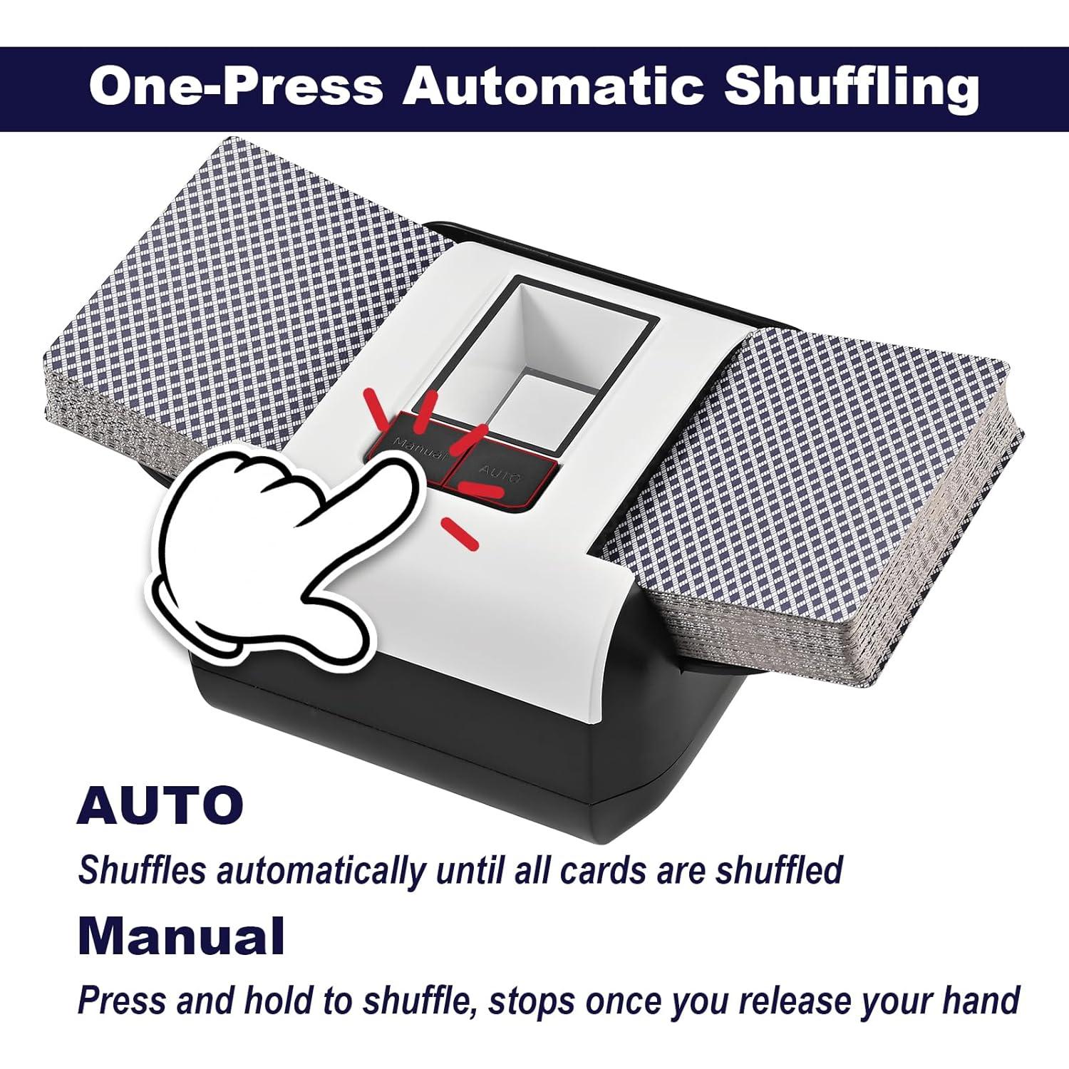 Barajador de Cartas Automático Casuenia, Recargable, 1-2 Barajas