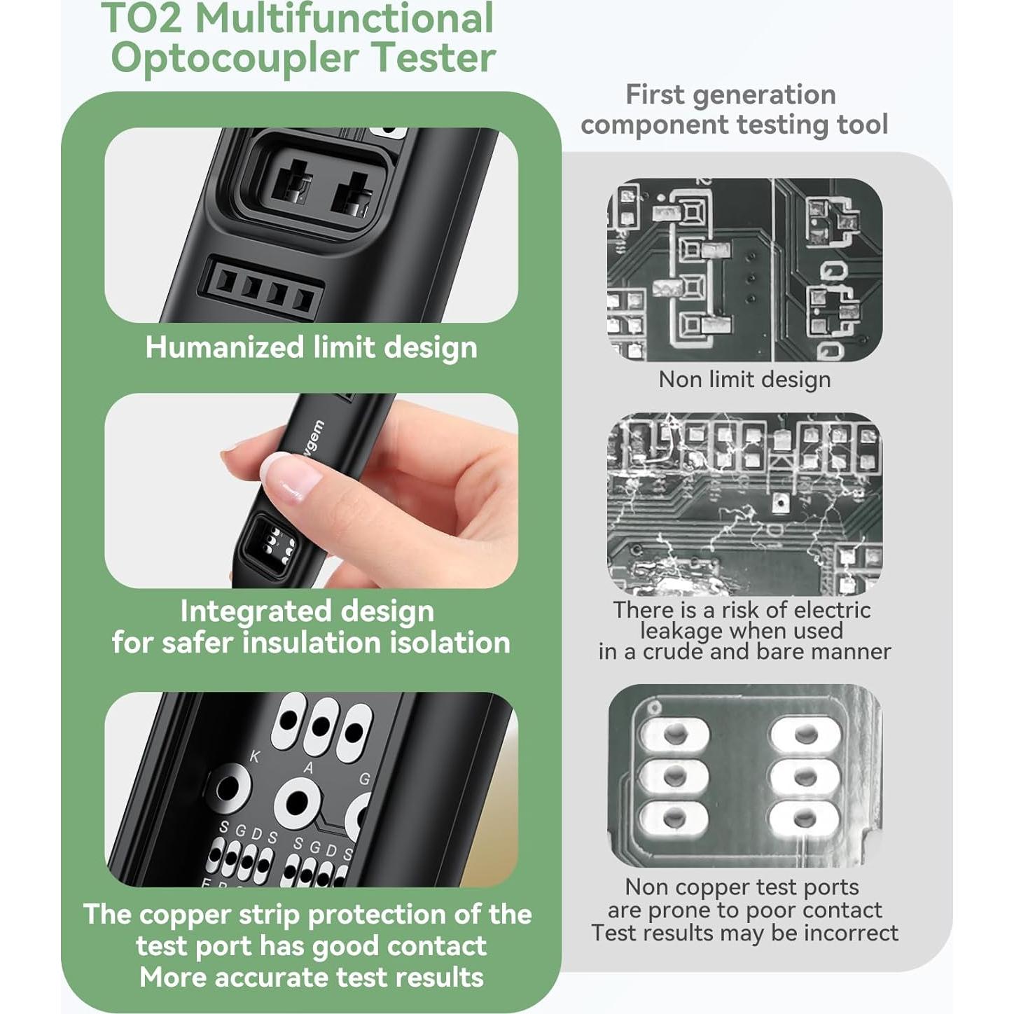 Probador de Transistores y Optoacopladores Awgem TO2p LED