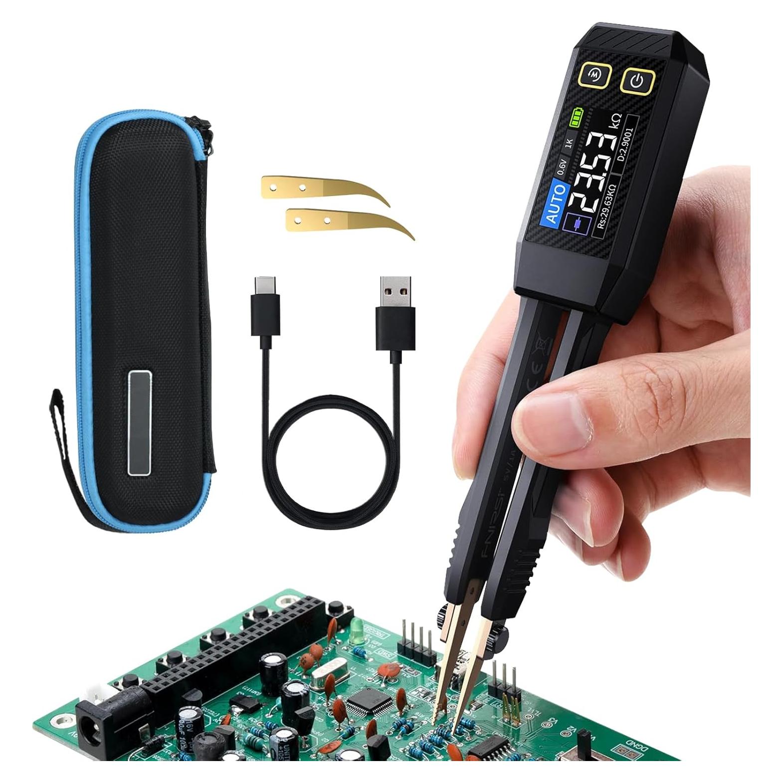 Medidor LCR Tekcoplustd TK508PLUS 10kHz Pinzas Compacto