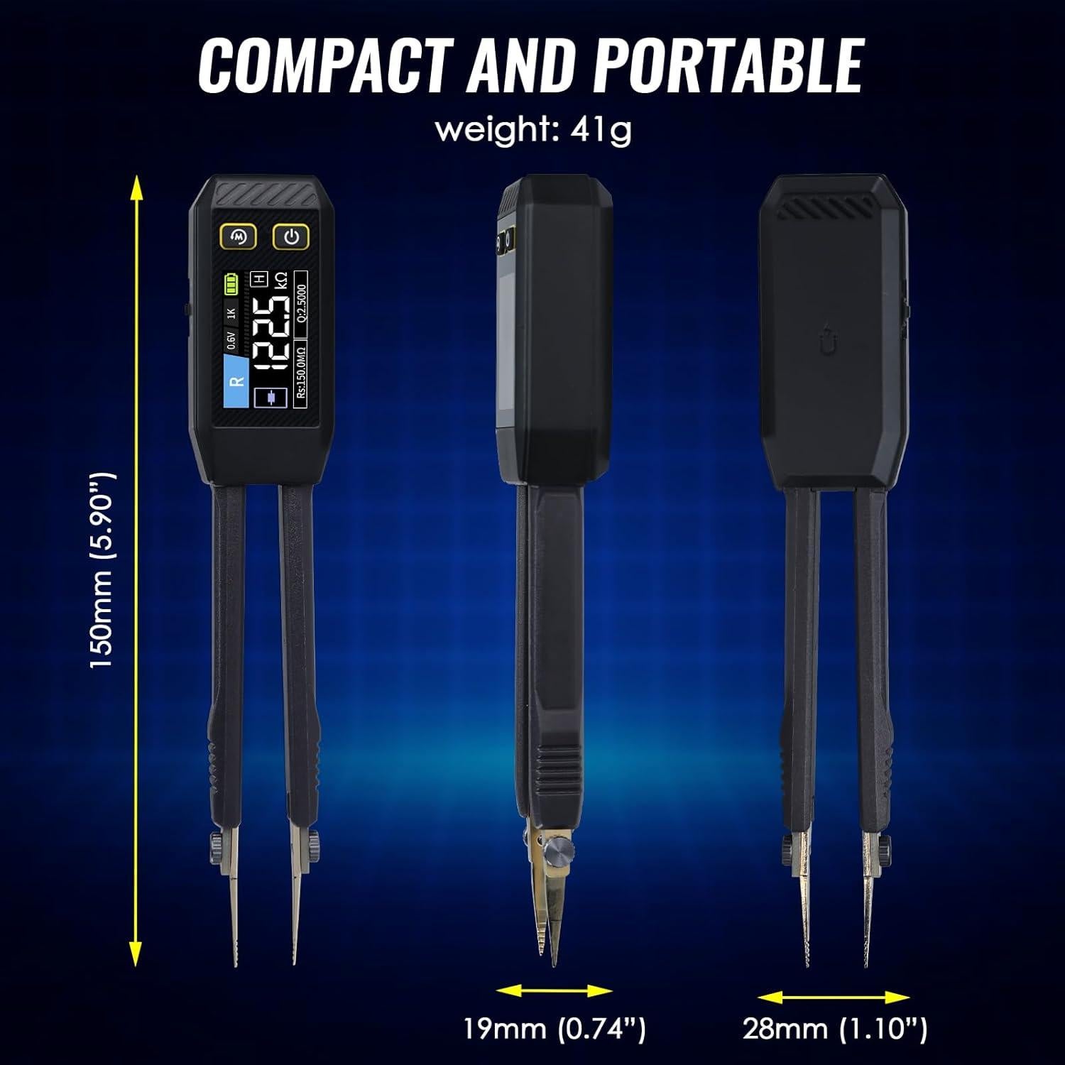 Medidor LCR Tekcoplustd TK508PLUS 10kHz Pinzas Compacto