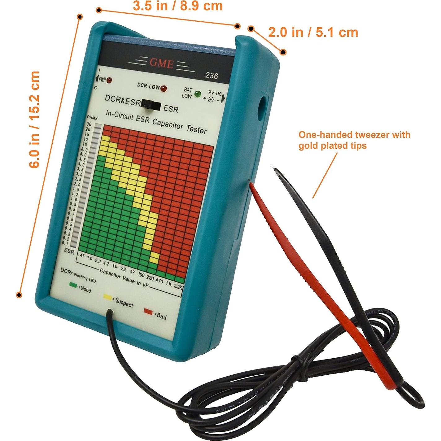 Probador de Capacitores ESR GME 236 Profesional en Circuito