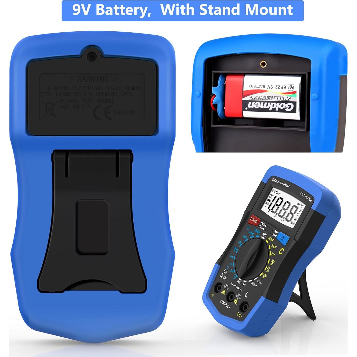 Multímetro Digital GOLDCHAMP GC-4070L, Medidor de Capacitores 2000pF-200µF