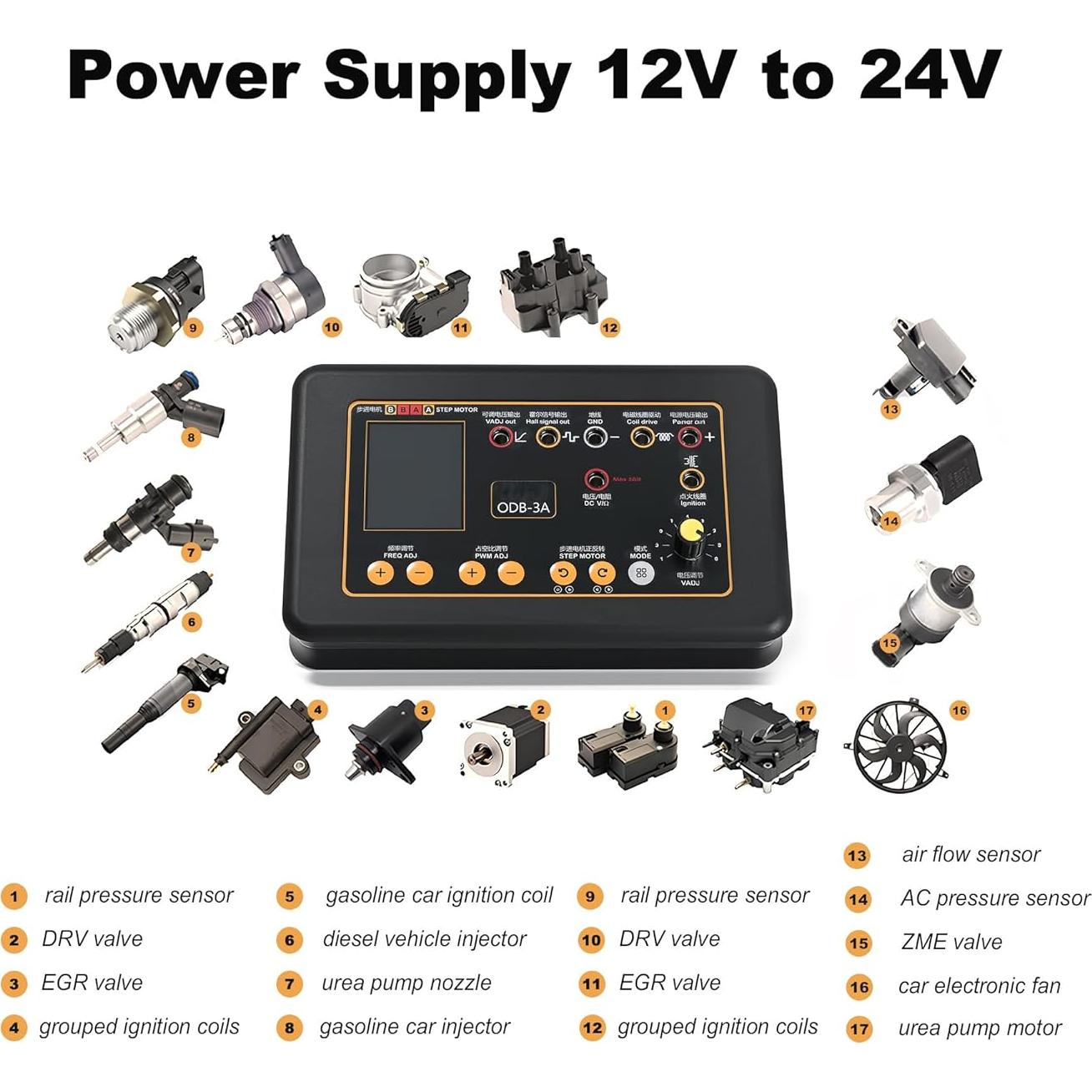 Probador de Bobina de Encendido RQG QDB-3A 12V-24V Pantalla Color