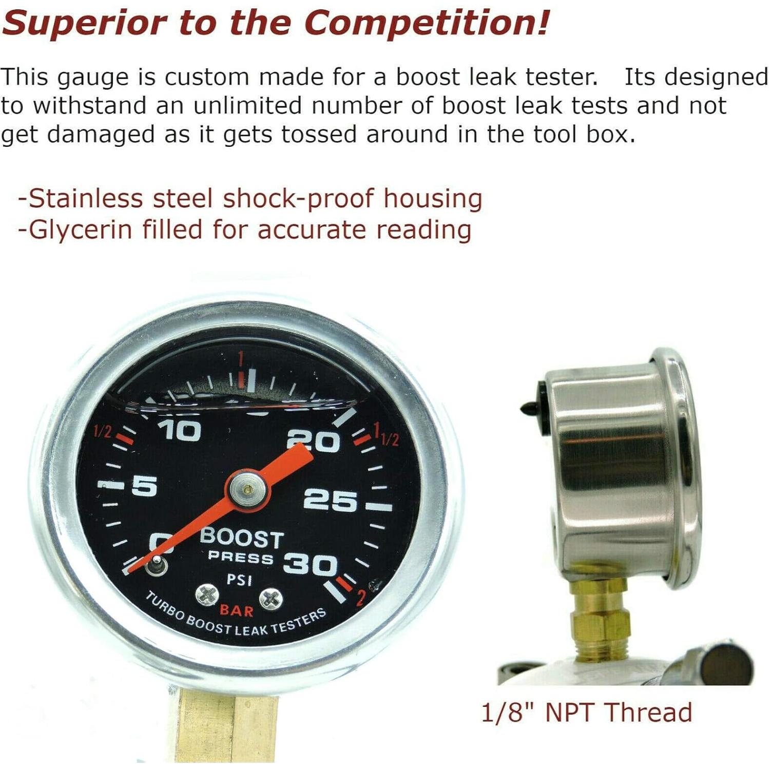 Probador de Fugas de Presión Turbo Boost 5" Aluminio Billet 6061