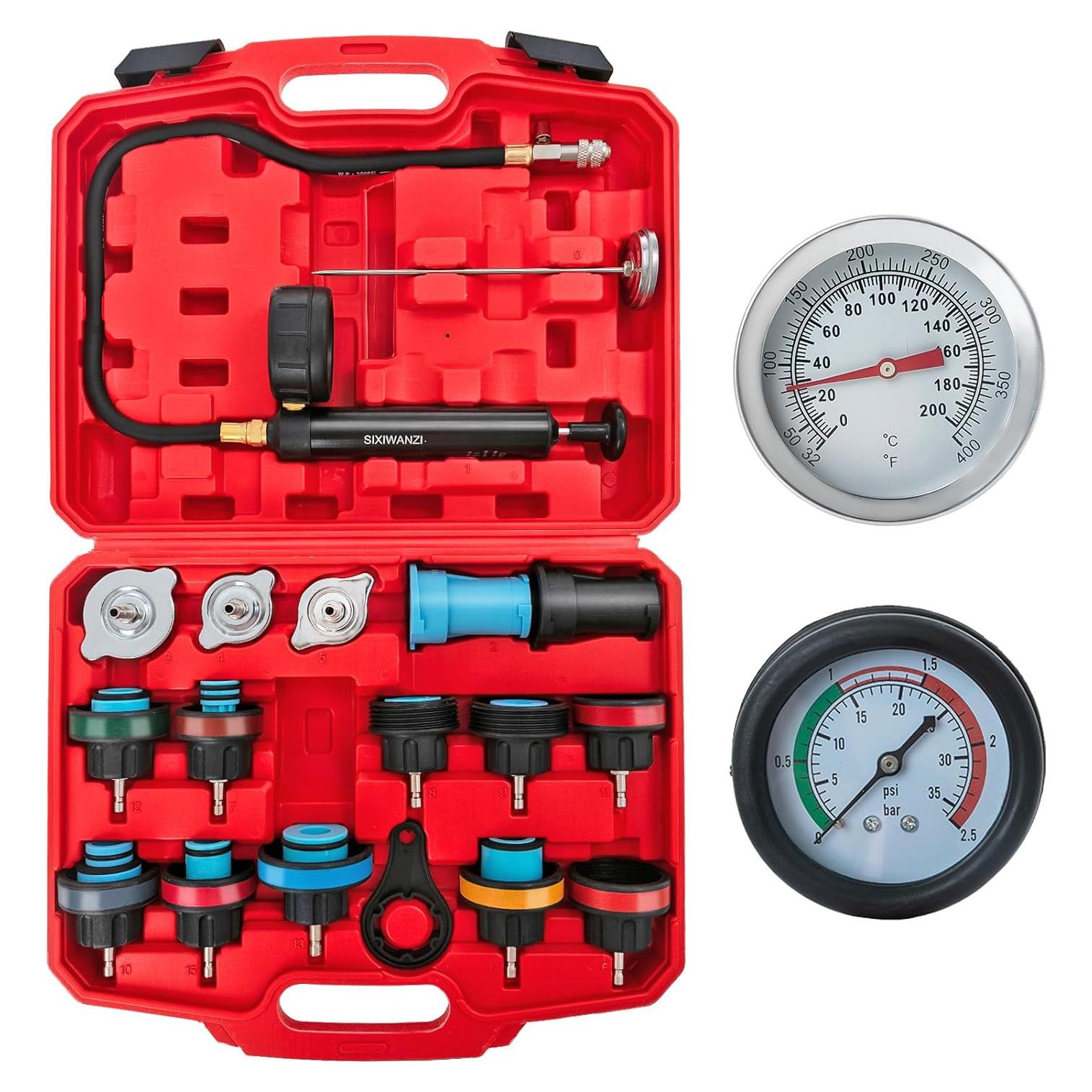 Kit de Probador de Presión de Refrigerante SIXIWANZI 18 Piezas