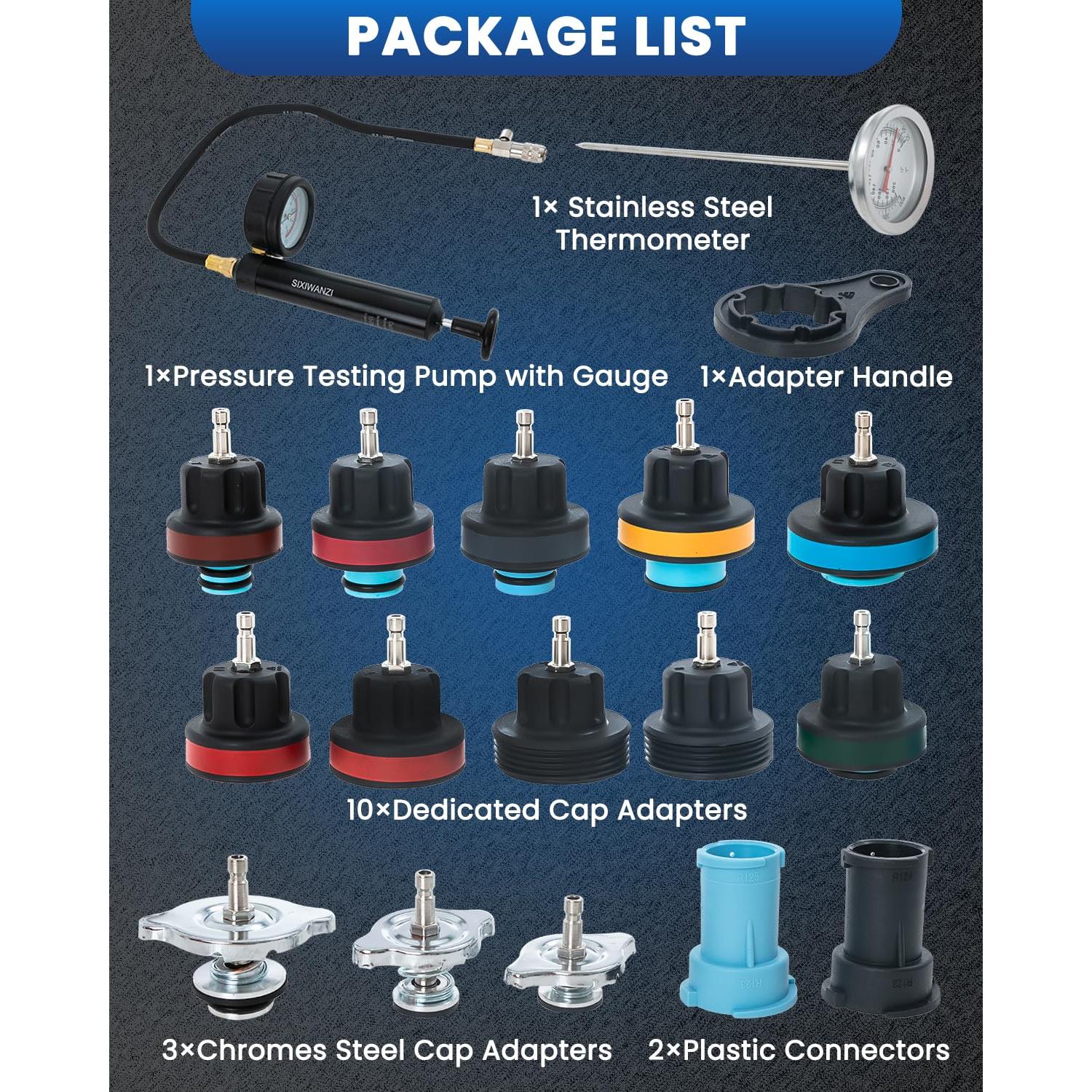 Kit de Probador de Presión de Refrigerante SIXIWANZI 18 Piezas