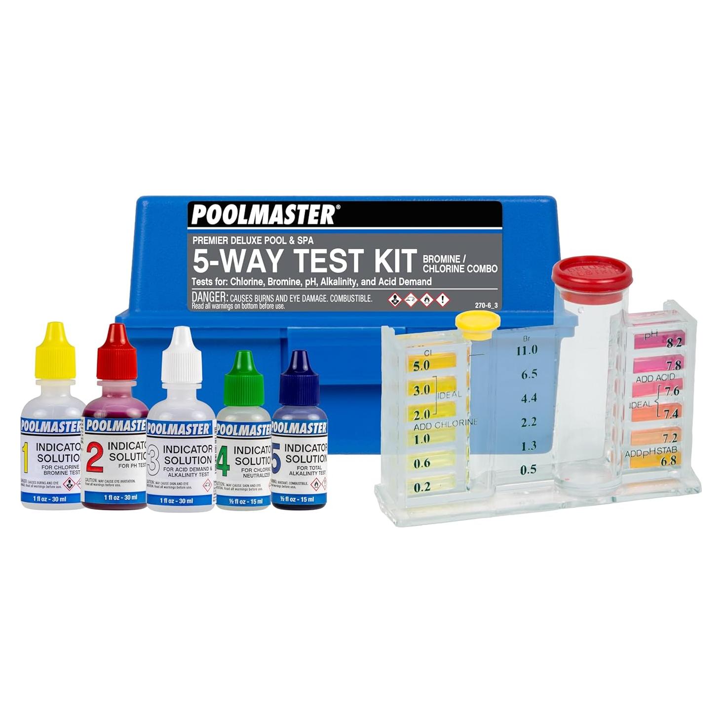 Kit de Prueba de Química de Agua Poolmaster 22270 5-Vías
