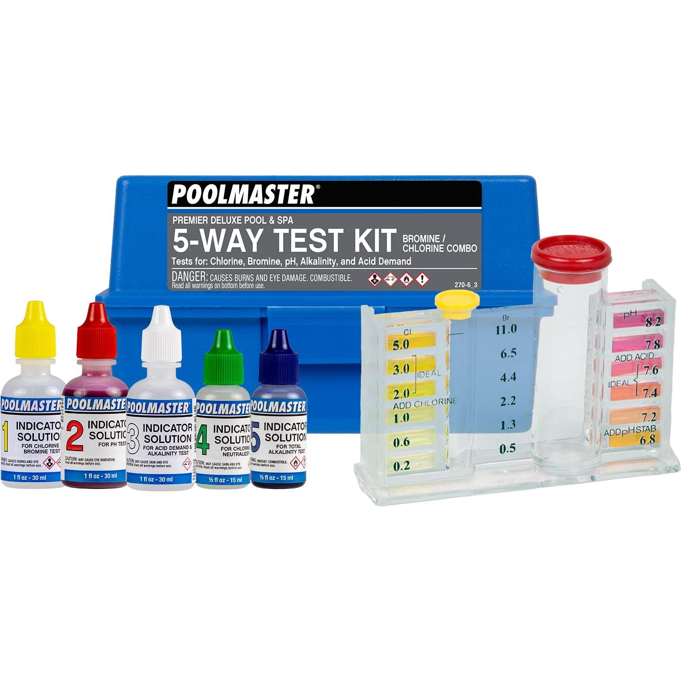 Kit de Prueba de Química de Agua Poolmaster 22270 5-Vías