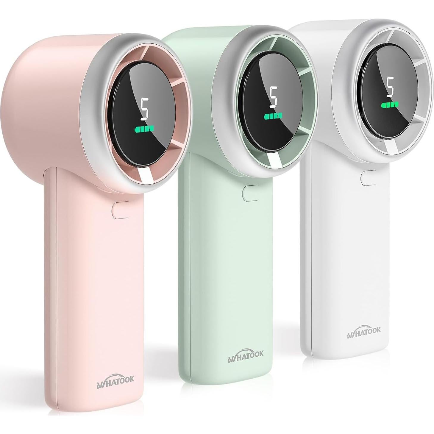 Ventilador Portátil WHATOOK Mini Rosa 10h Batería USB