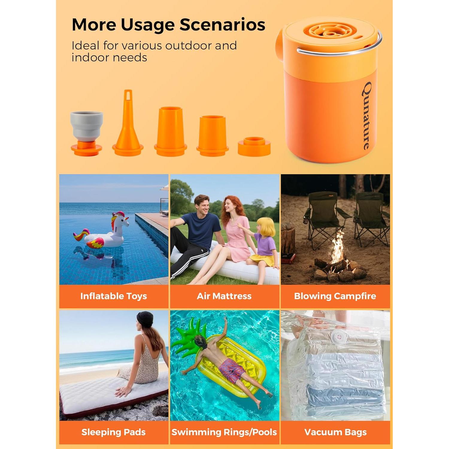 Bomba de Aire Eléctrica Portátil ROCKBROS 1500mAh Inflar/Desinflar