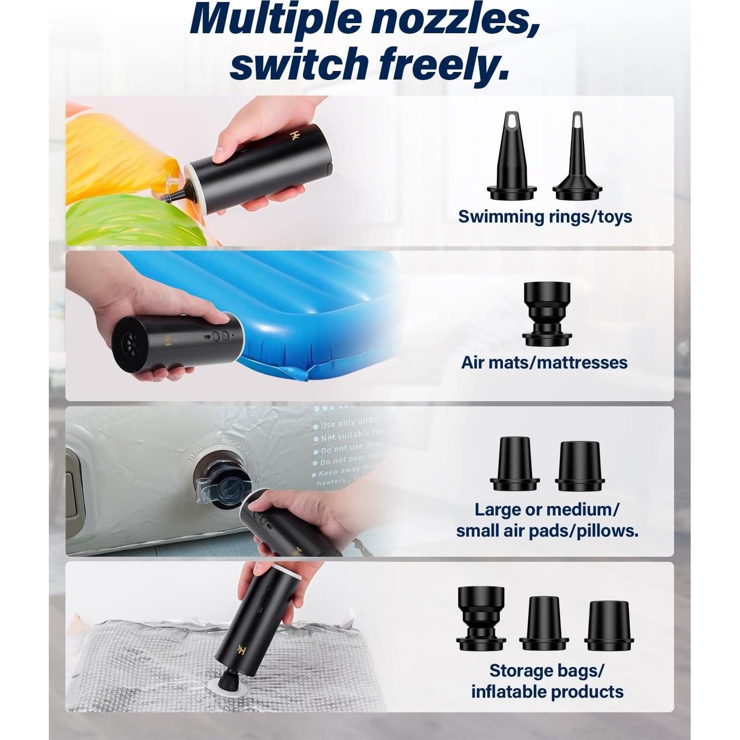 Bomba de Aire Eléctrica HK 4500mAh Mini para Inflables