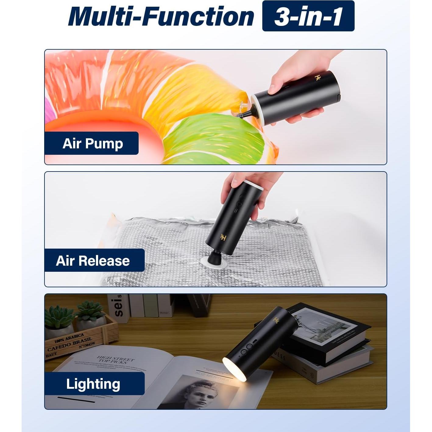 Bomba de Aire Eléctrica HK 4500mAh Mini para Inflables
