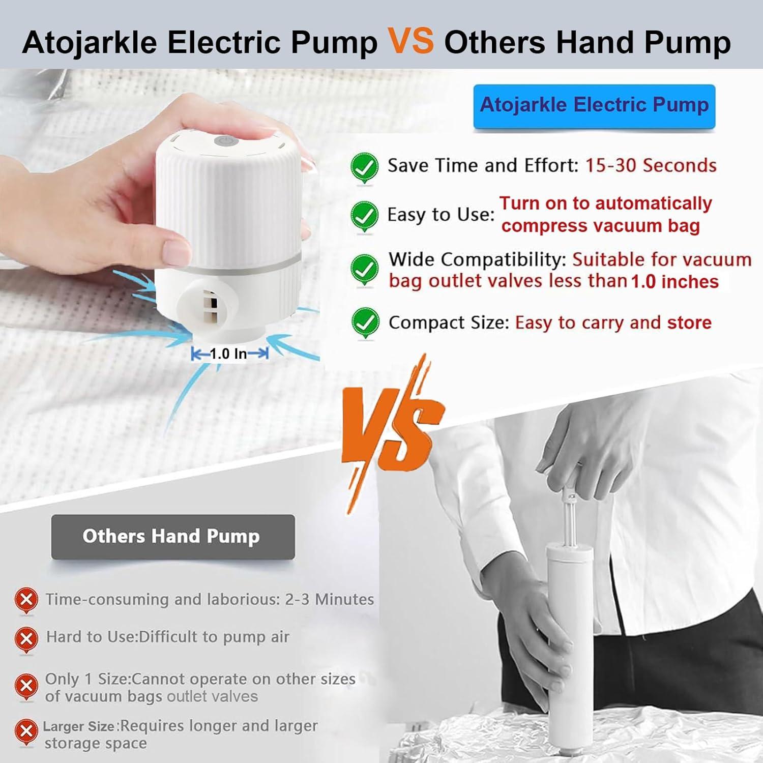 Bomba de aire eléctrica 2 en 1 Atojarkle para inflables y bolsas