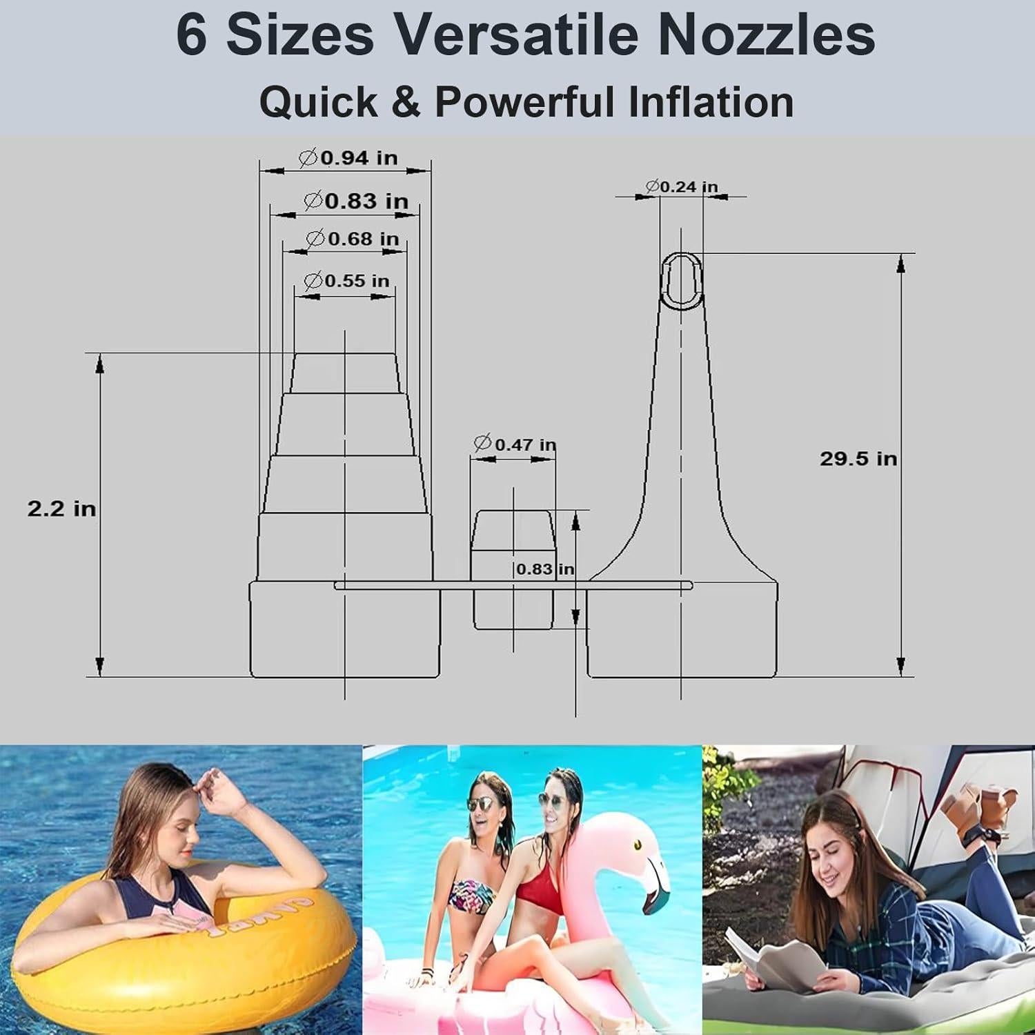 Bomba de aire eléctrica 2 en 1 Atojarkle para inflables y bolsas