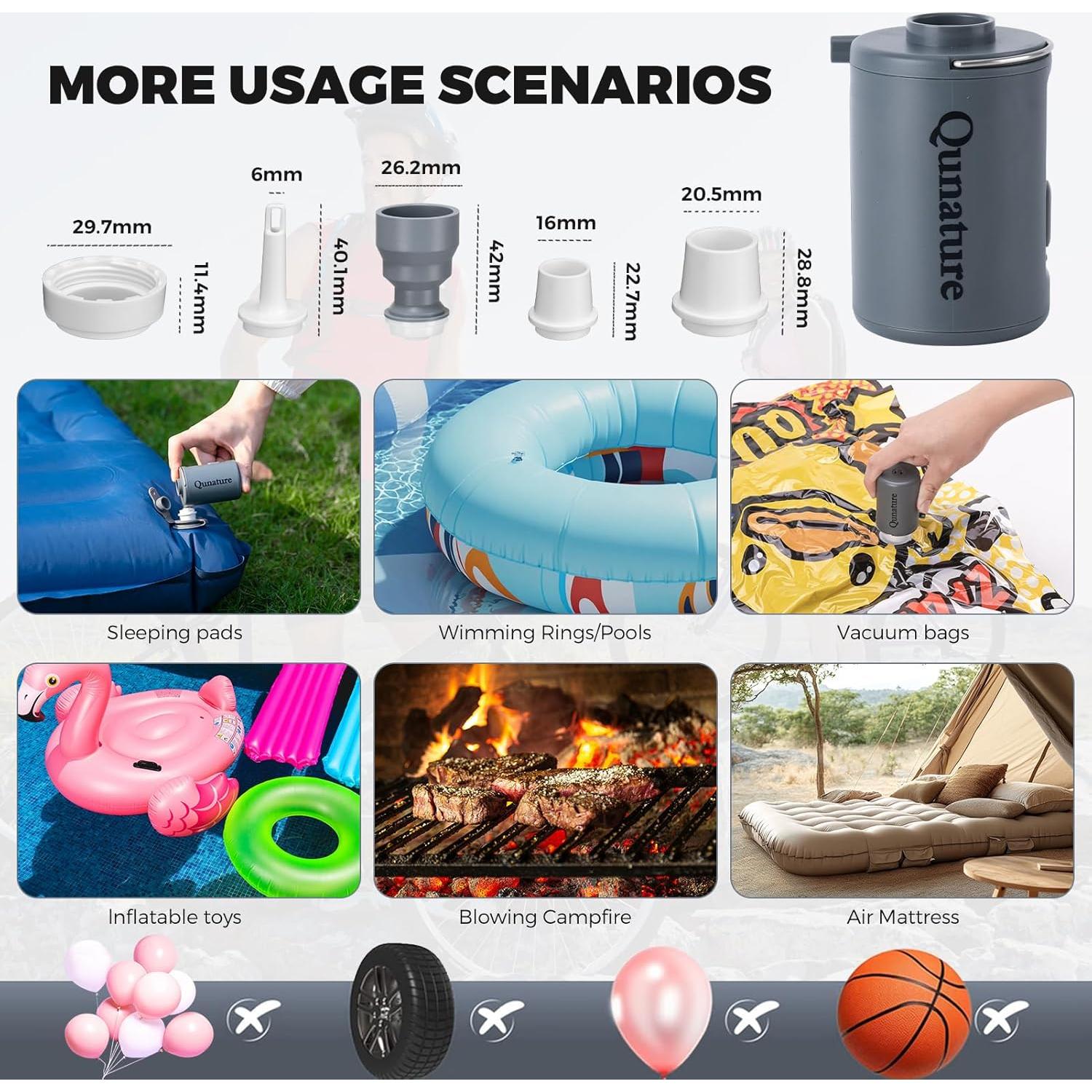 Bomba de Aire Portátil QUNATURE 4KPa Recargable 800mAh