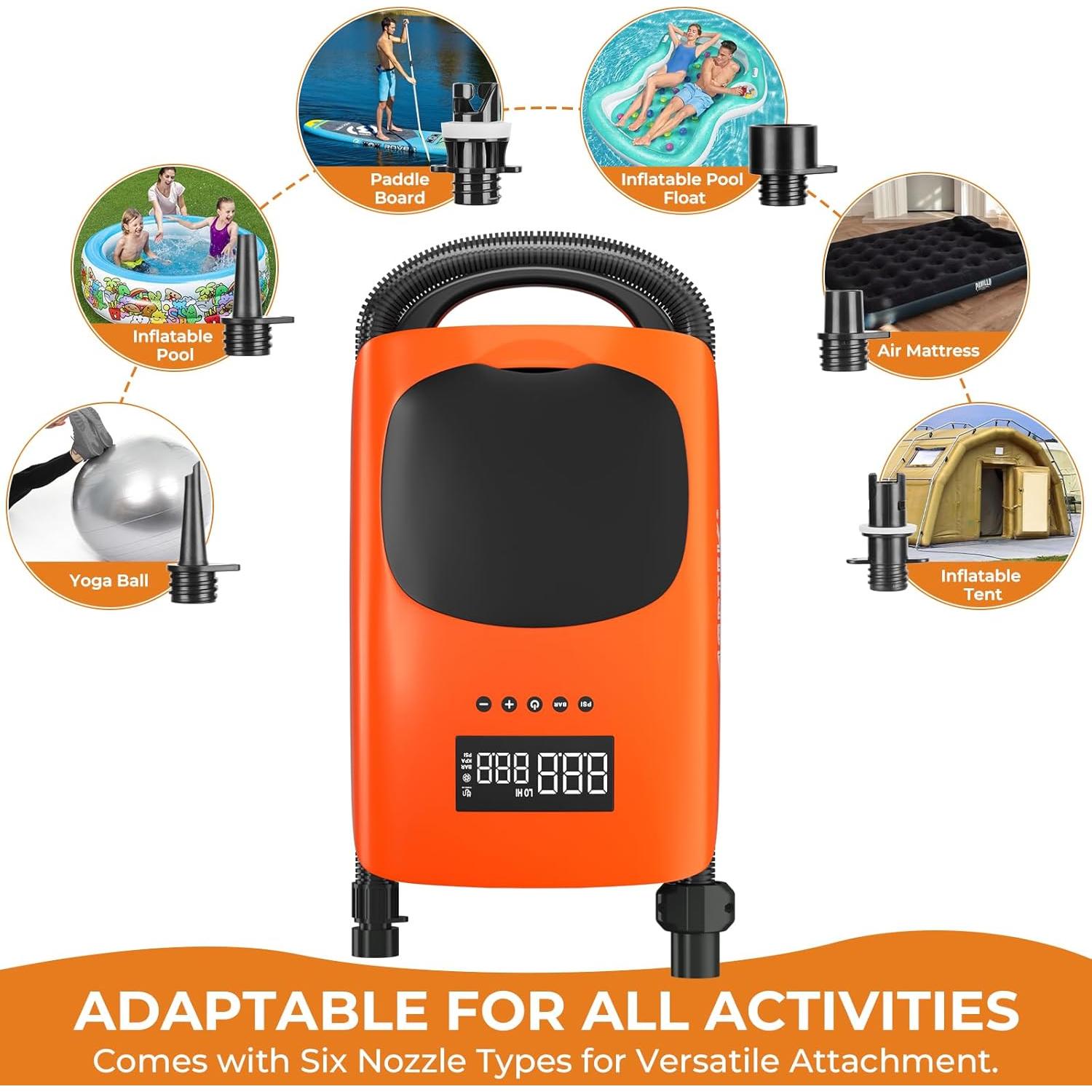 Bomba de Aire Eléctrica AGPTEK 22 PSI para Tabla de Paddle