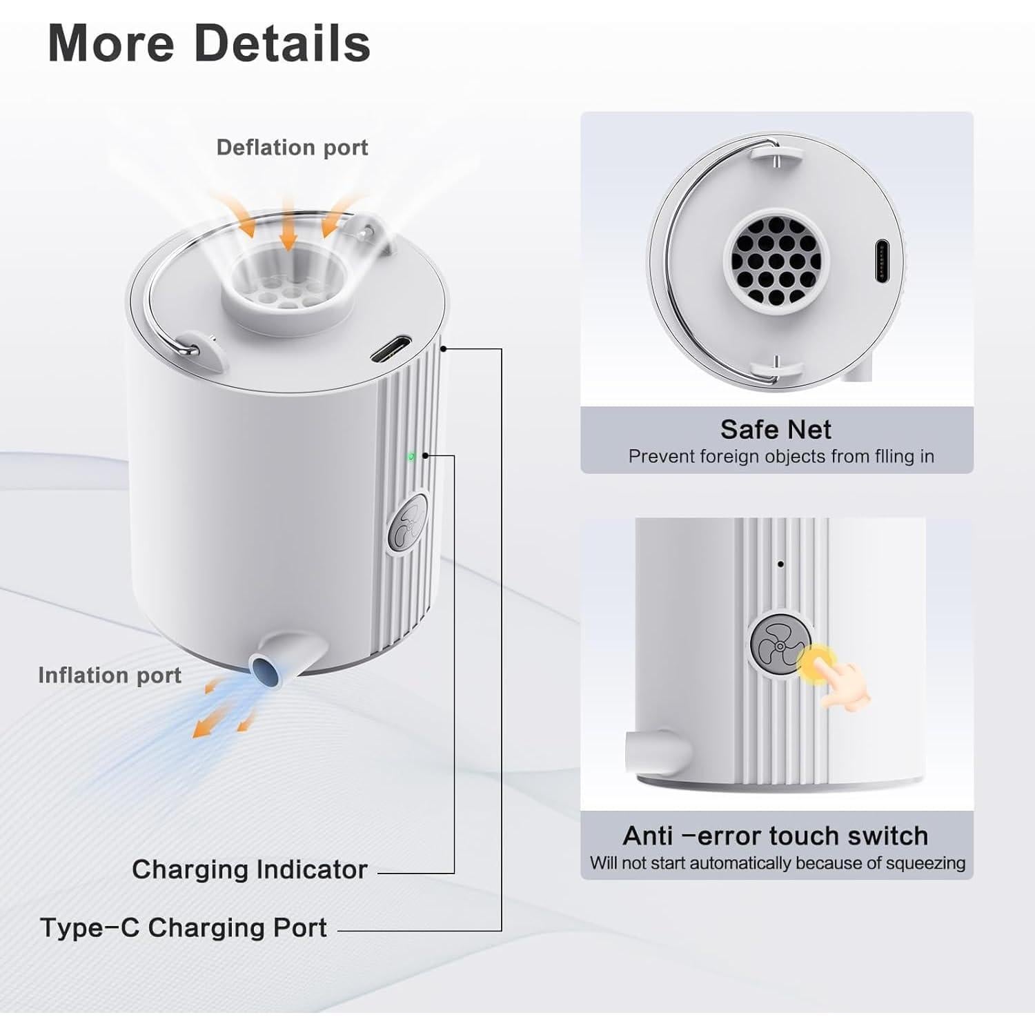 Bomba de aire portátil Motorenbau 1600mAh inflado rápido