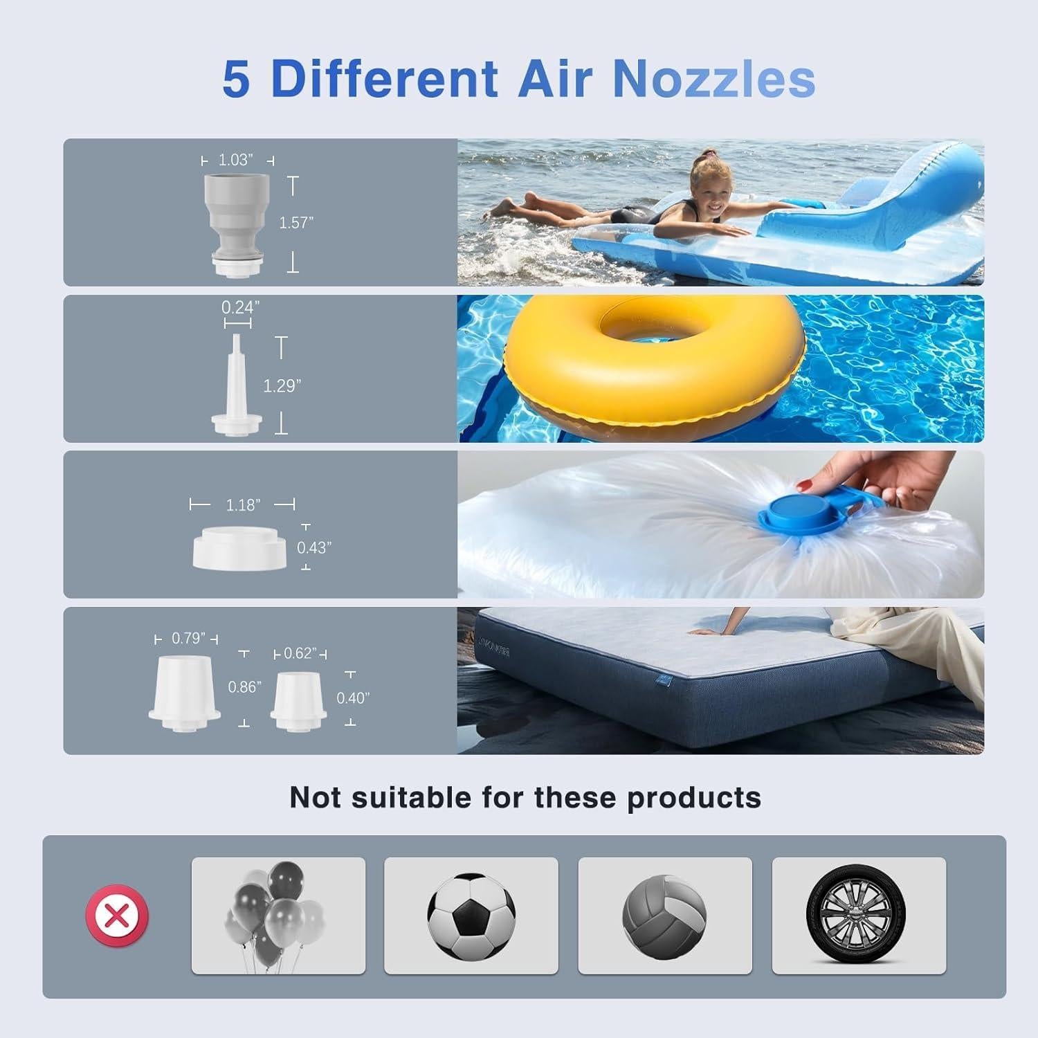 Bomba de aire portátil Motorenbau 1600mAh inflado rápido