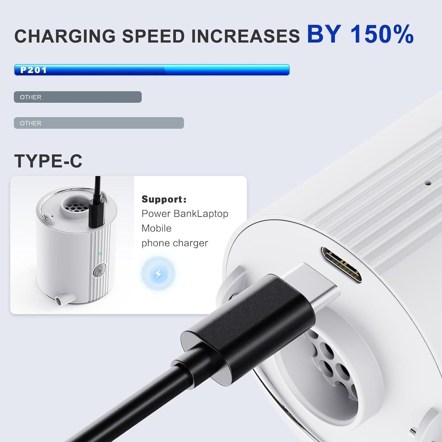 Bomba de aire portátil Motorenbau 1600mAh inflado rápido