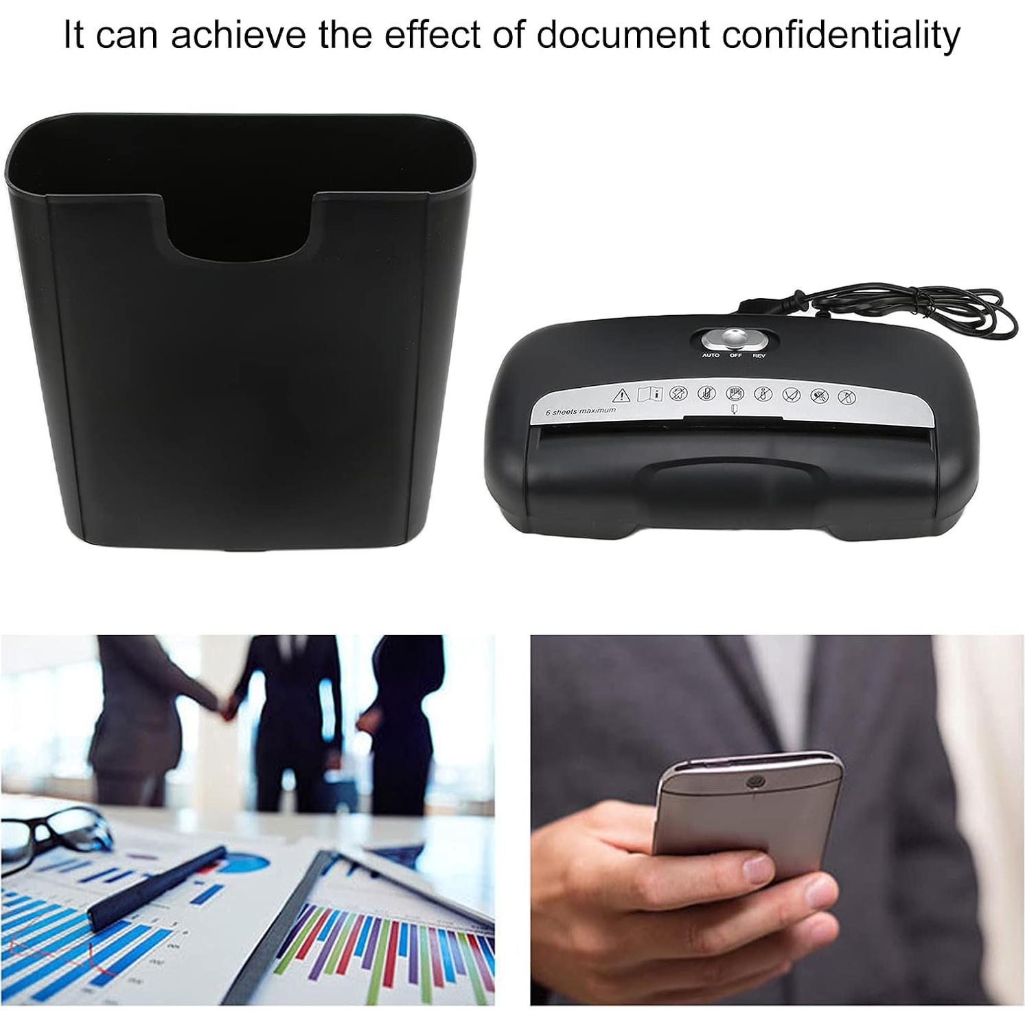 Trituradora de Papel Fdit 6 Hojas 10L Compacta 220V/110V