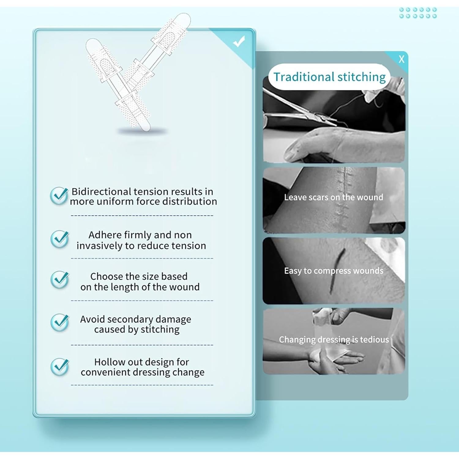 Kit de Cierre de Heridas Mariposa 6x8cm Vendas Autoadhesivas