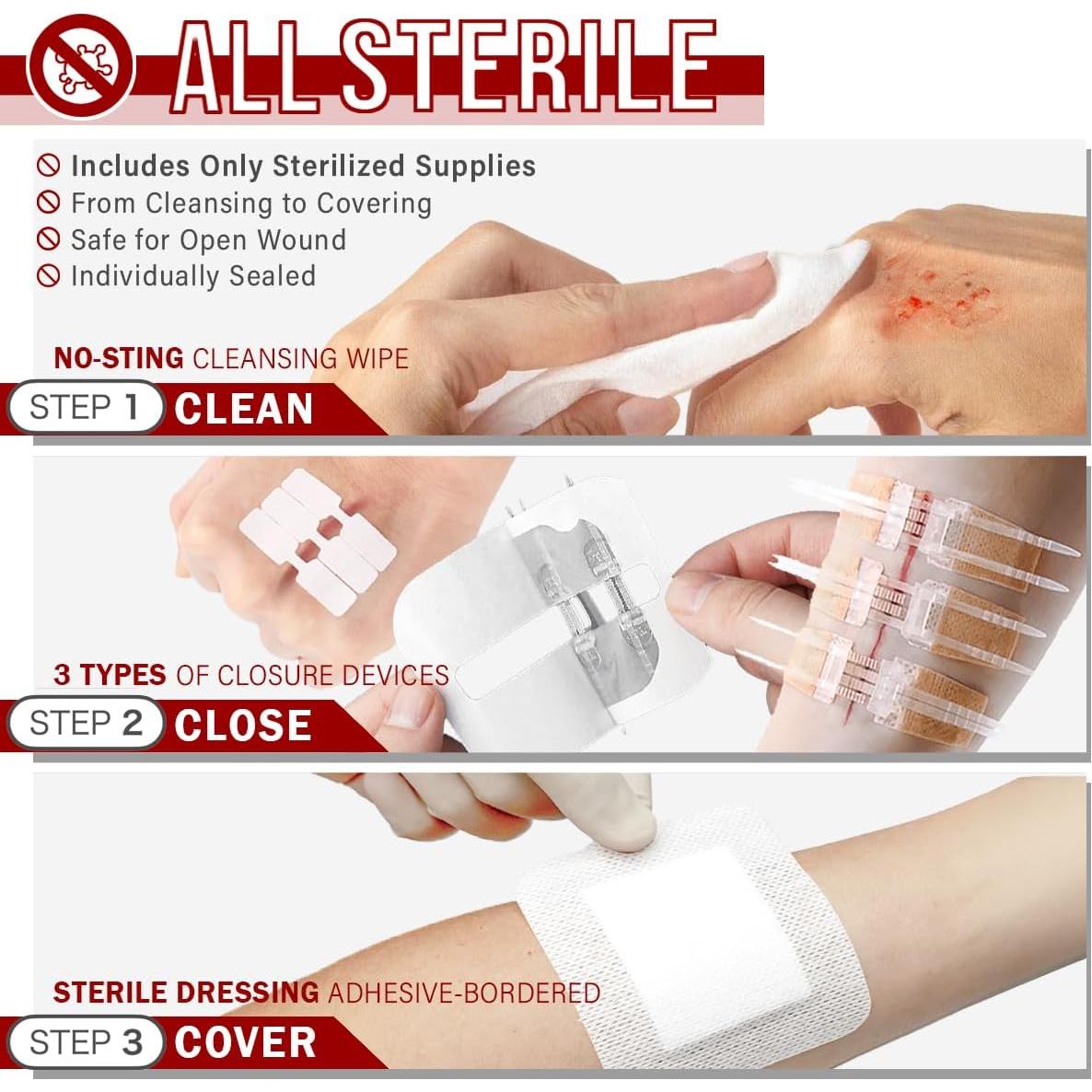 Kit de Cierre de Heridas Sin Suturas Everlit Care - 28 Piezas