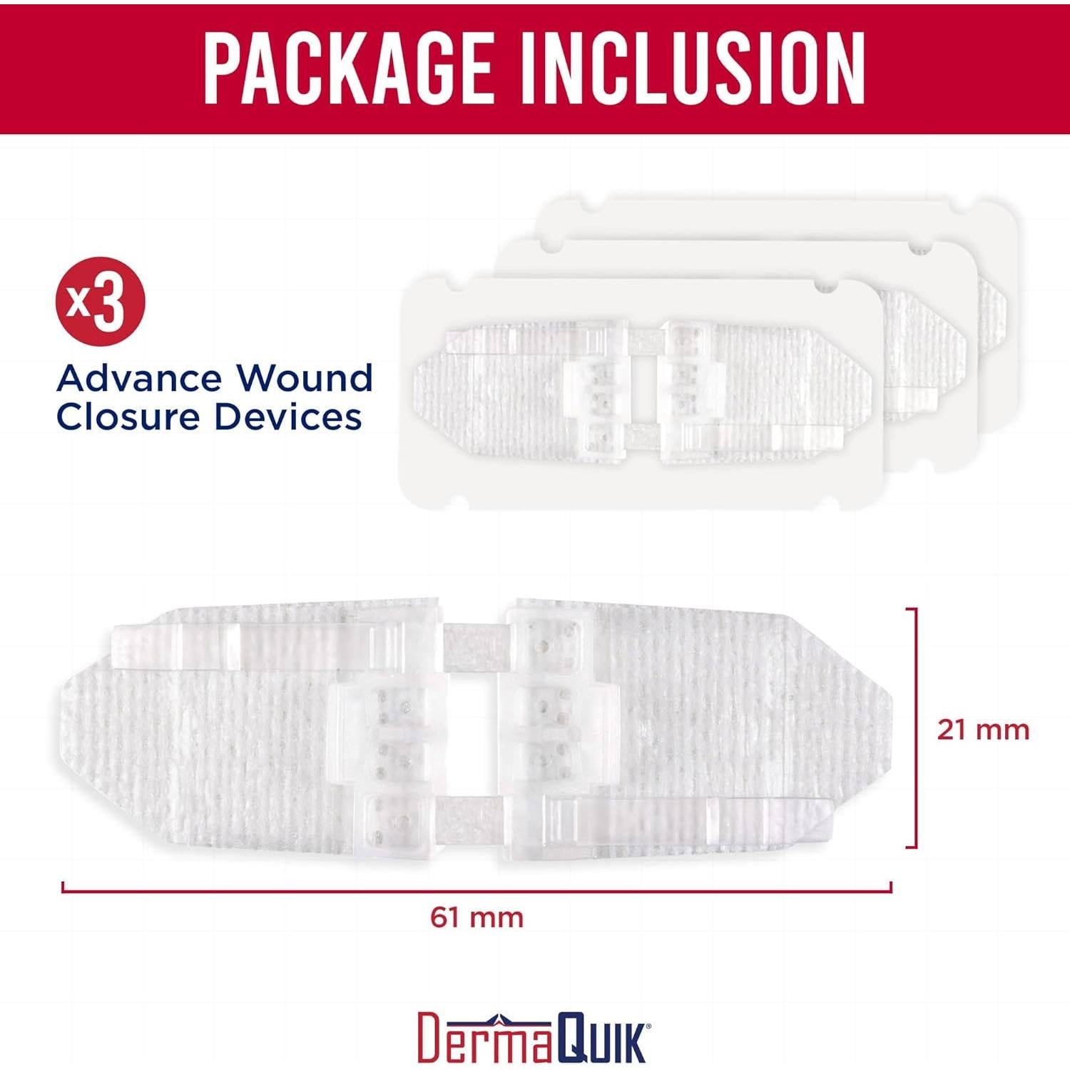 Tiras de Cierre de Heridas DermaQuik - Paquete de 3 Unidades