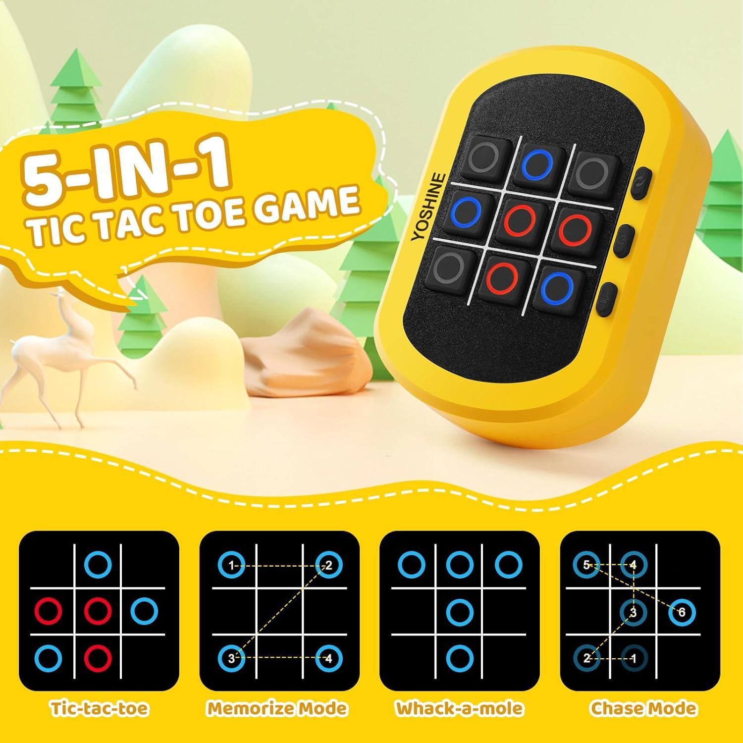 Juego Electrónico de Tres en Raya YOSHINE 5 en 1 Portátil