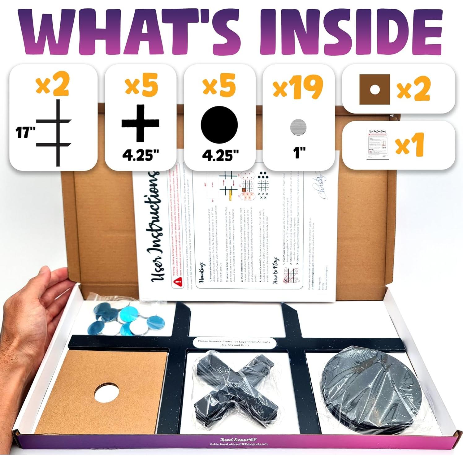 Juego de Tres en Raya Magnético HMmagnets para Pared 43x43cm