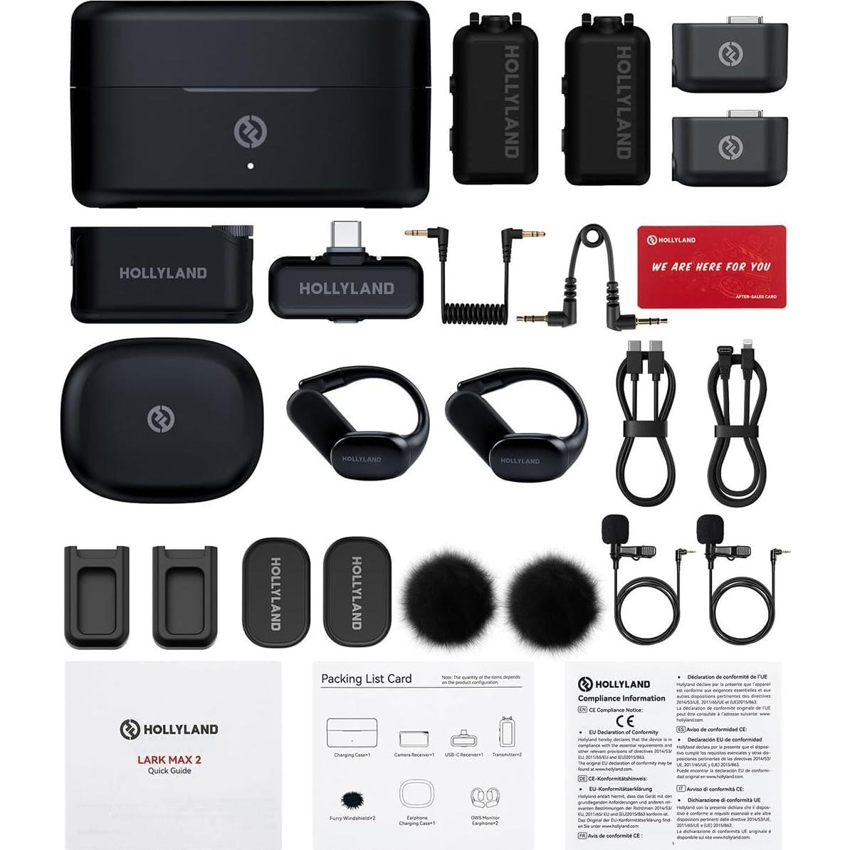 Micrófono Lavalier Inalámbrico Hollyland Lark MAX 2 para 2 Personas
