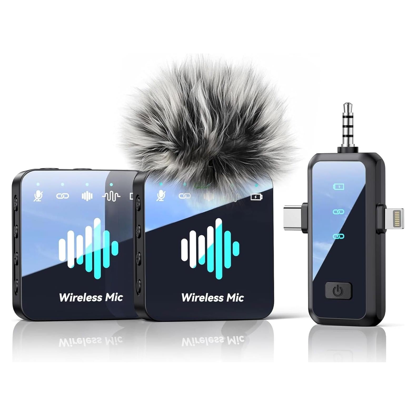 Micrófono Lavalier Inalámbrico MENERESAS M37 - 100m, 20h Batería