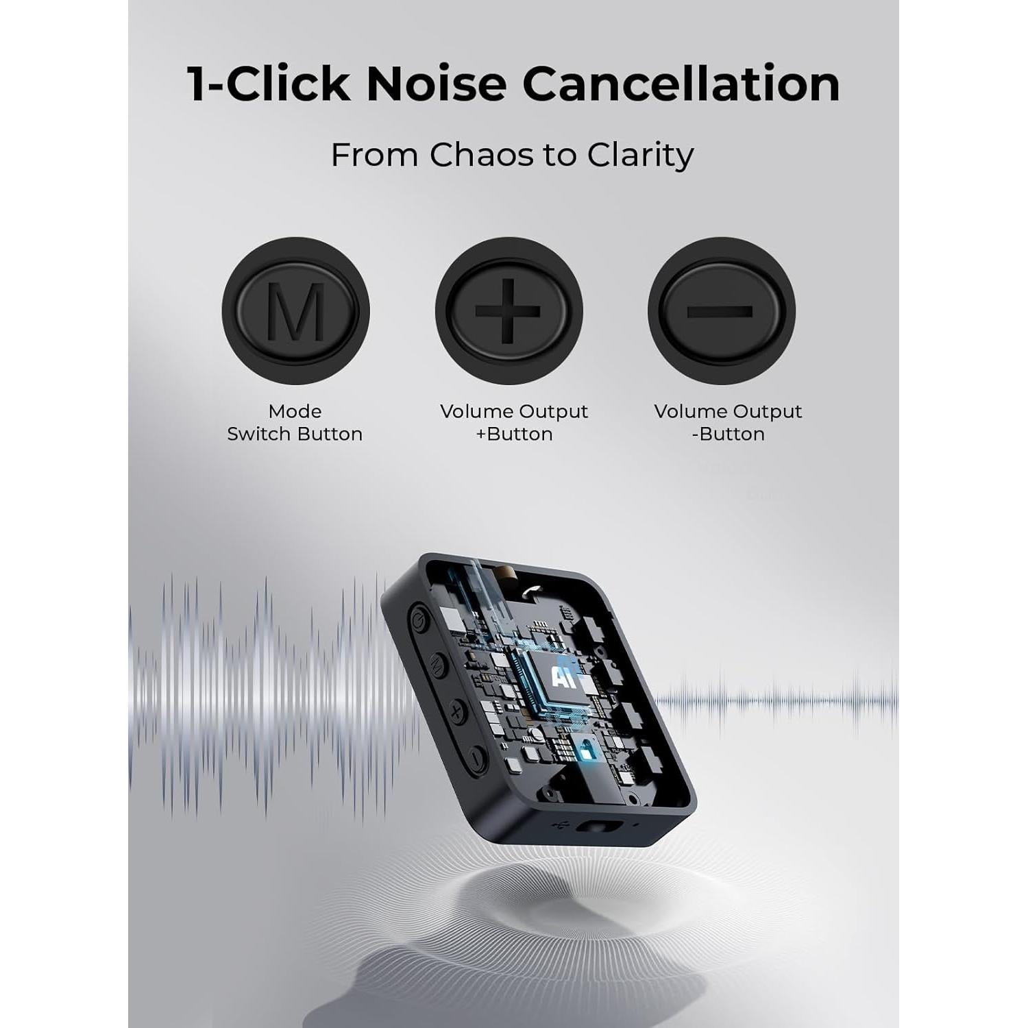 Micrófono Lavalier Inalámbrico MENERESAS M37 - 100m, 20h Batería